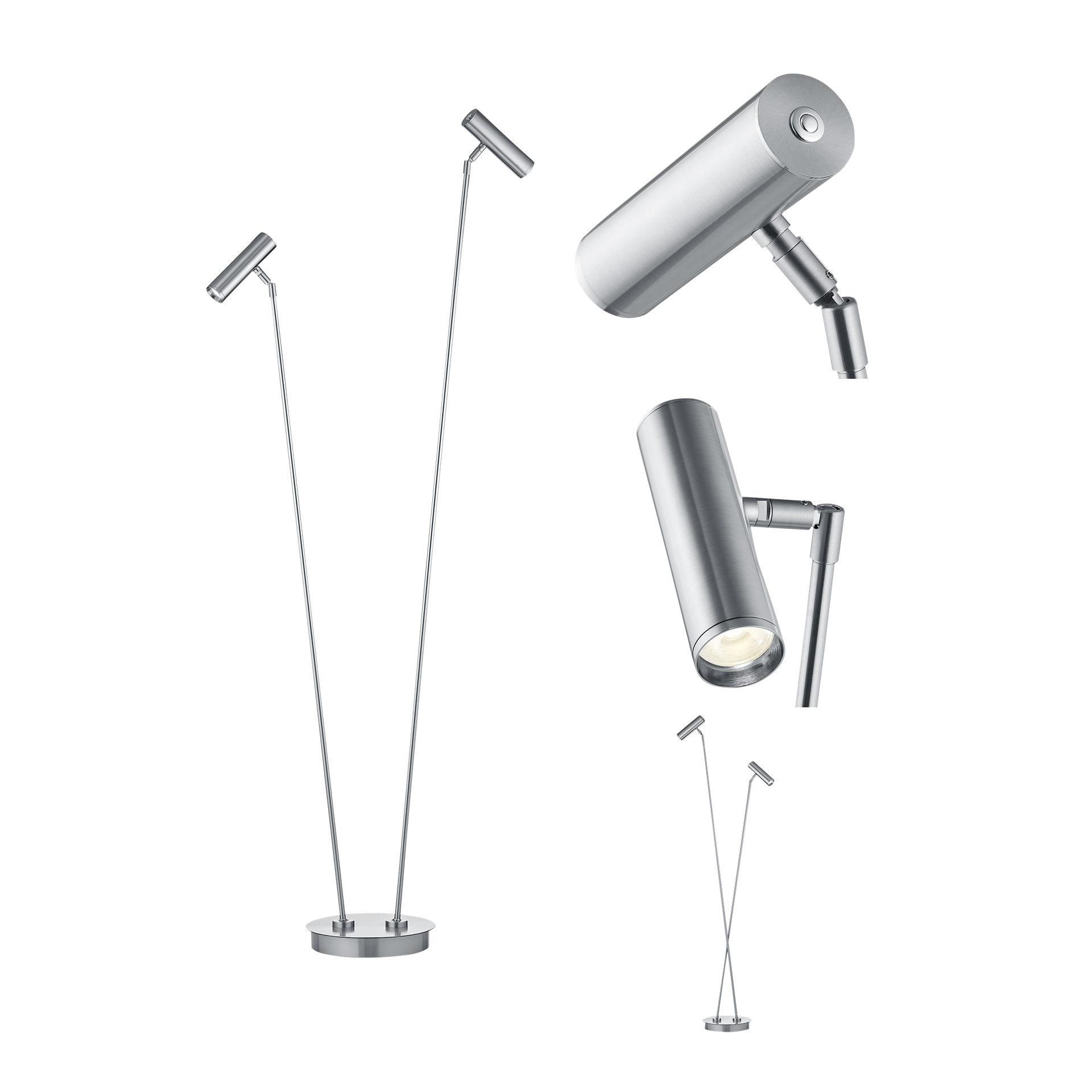 Stehleuchte TOM PRO Grau Sillber Stehleuchte TOM PRO Grau Sillber