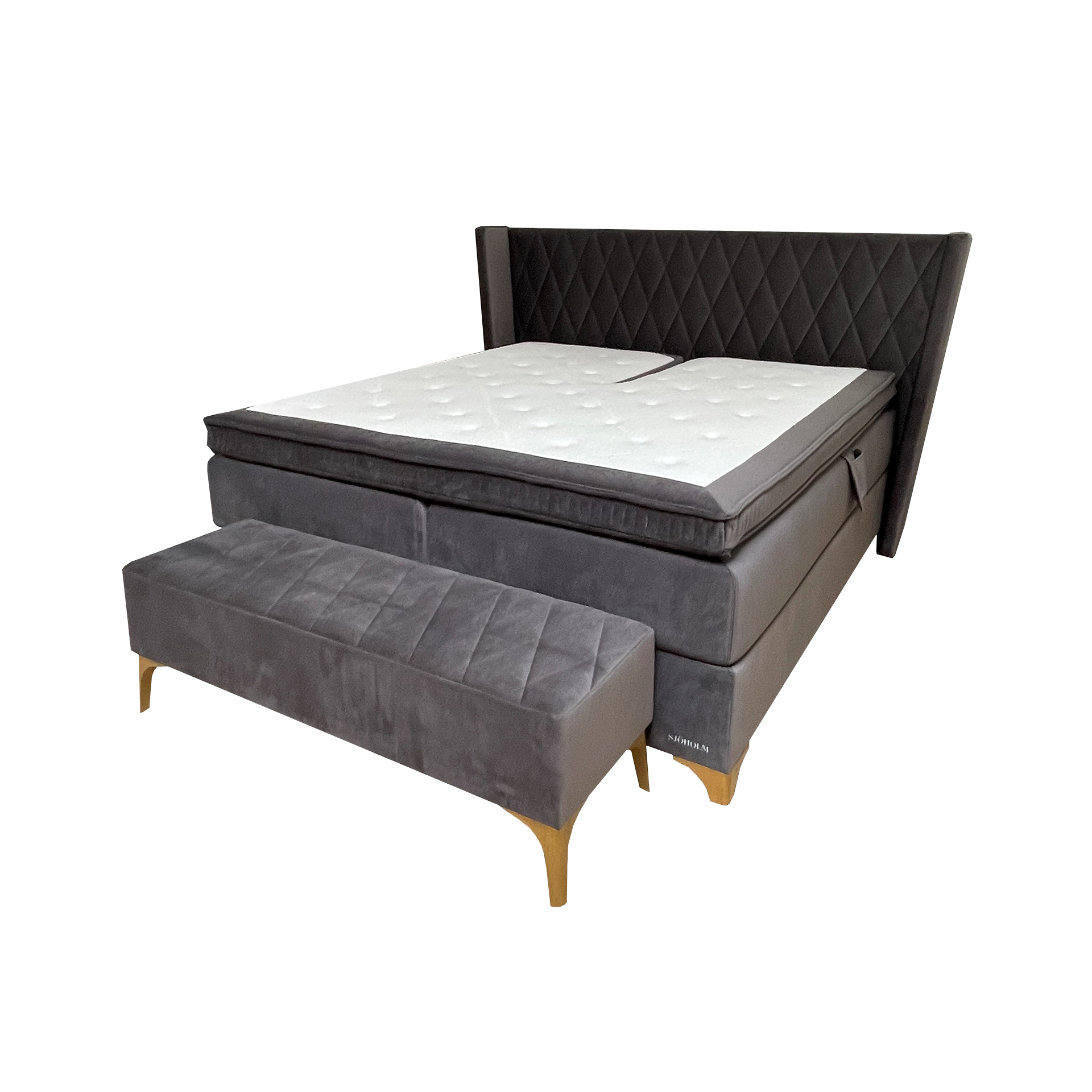 Boxspringbett Lyxö Anthrazit 180x200 cm Boxspringbett Lyxö Anthrazit 180x200 cm