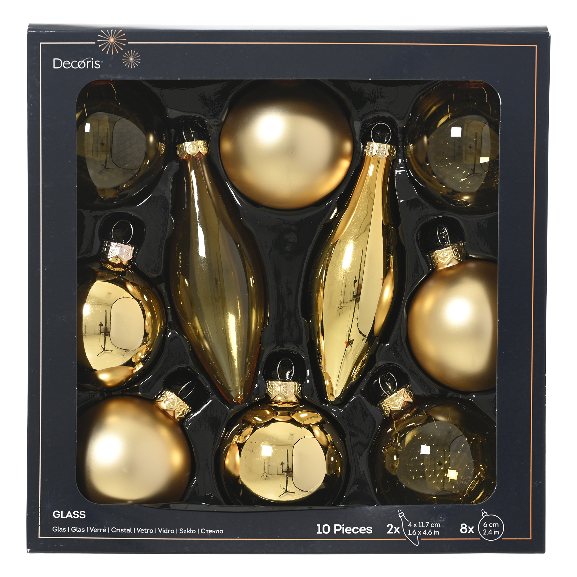 Weihnachtskugeln Berre Glamour hell gold