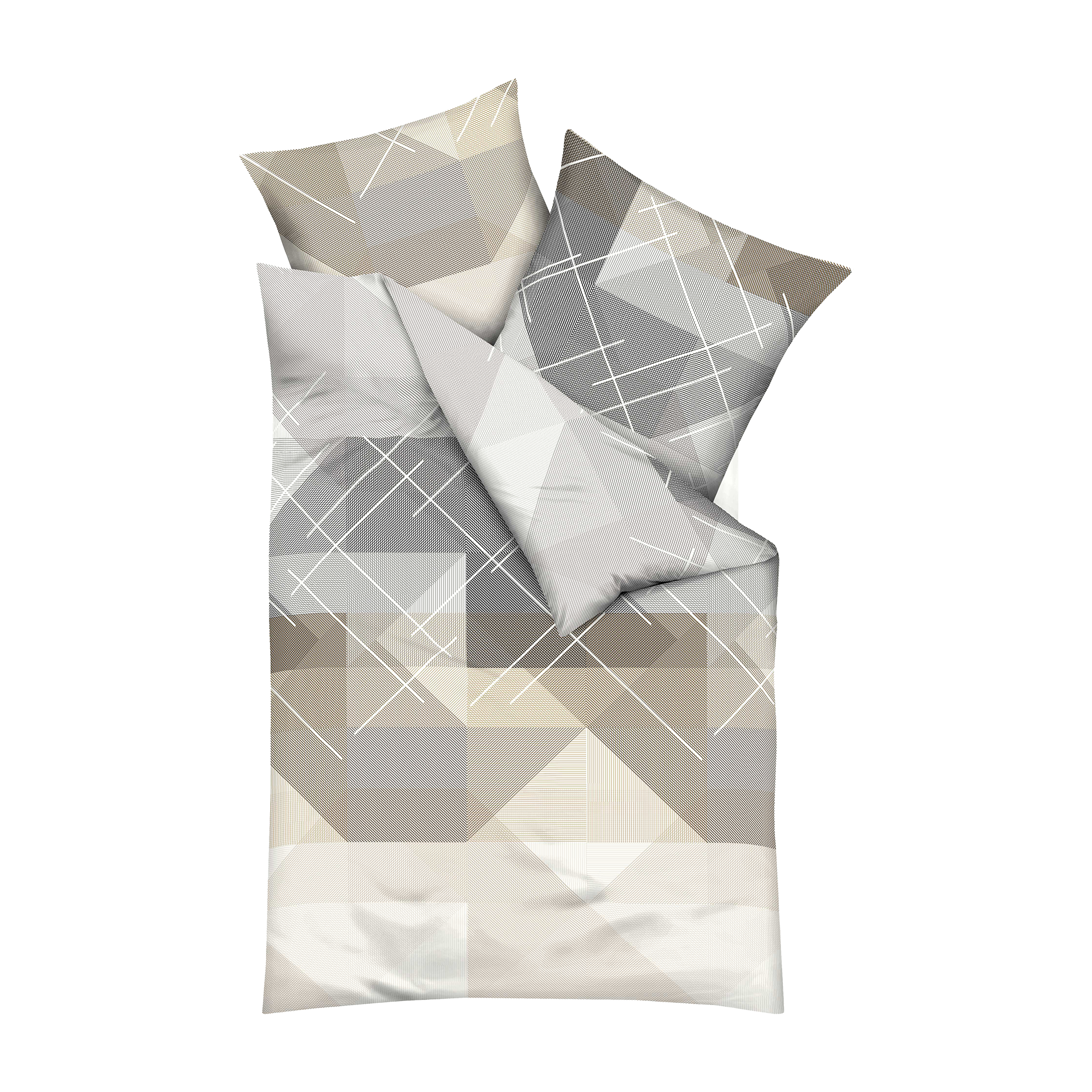 Satin Bettwäsche Linear Cappuccino 135x200cm