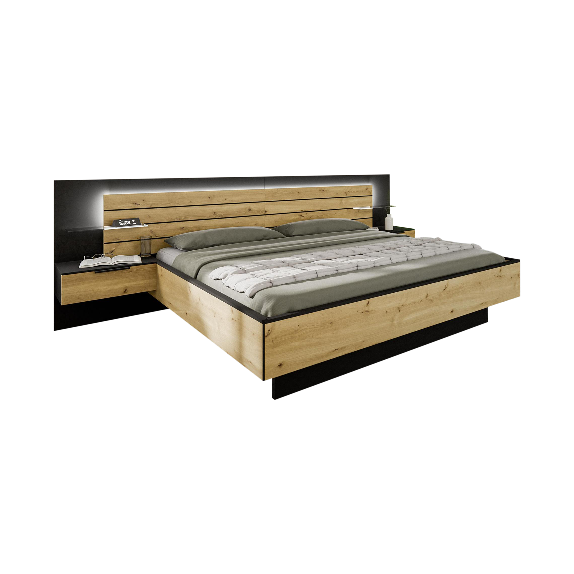 Inovationi Bett Verona 180x200 cm Schwarz 211*306*109
