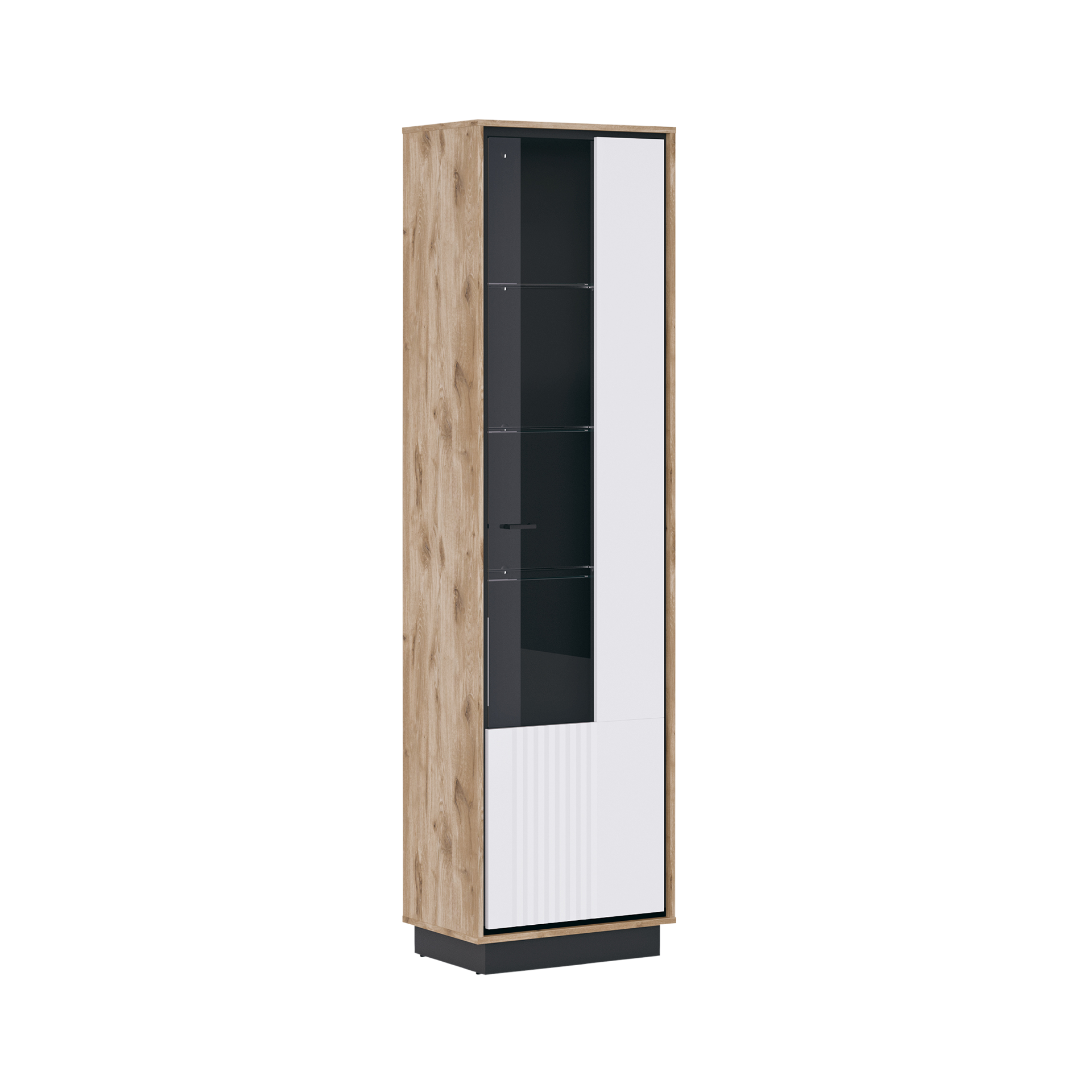 Novofurn Vitrine Windor Eichefarben 56.6*206.5*37