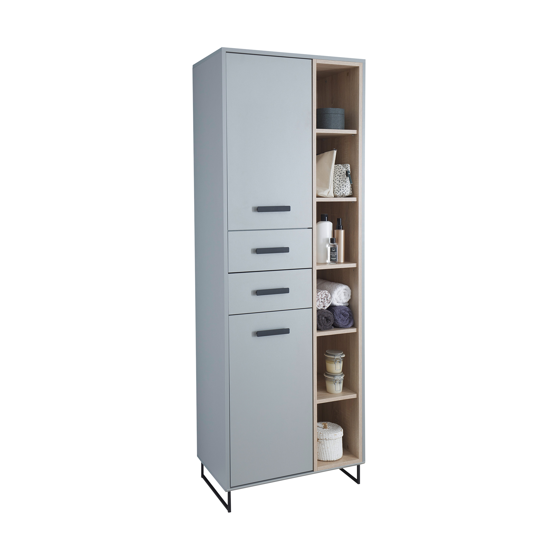 Badschrank Tucker Grau 38*65*185 Badschrank Tucker Grau 38*65*185