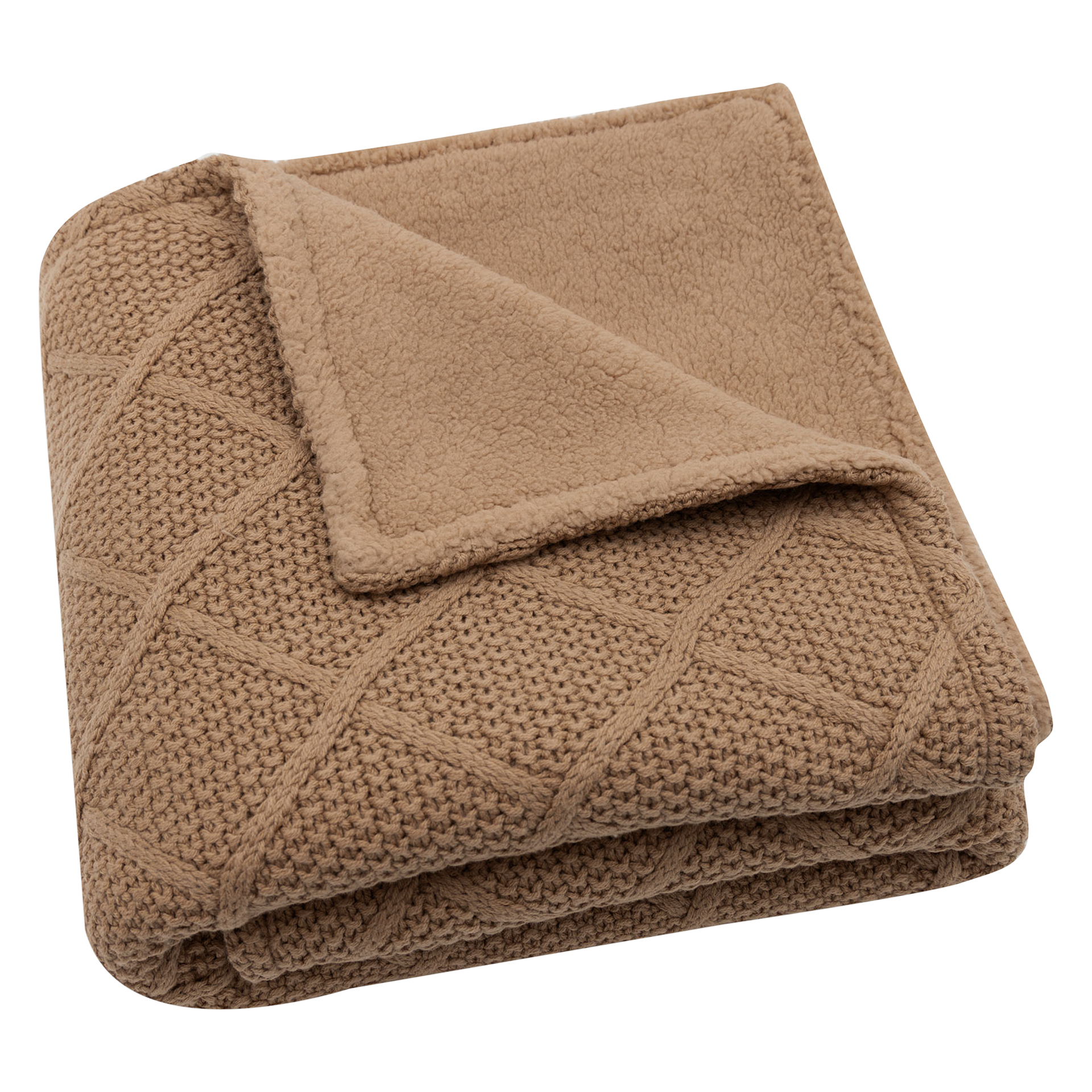 Decke Biscuit/Teddy Fleece Braun