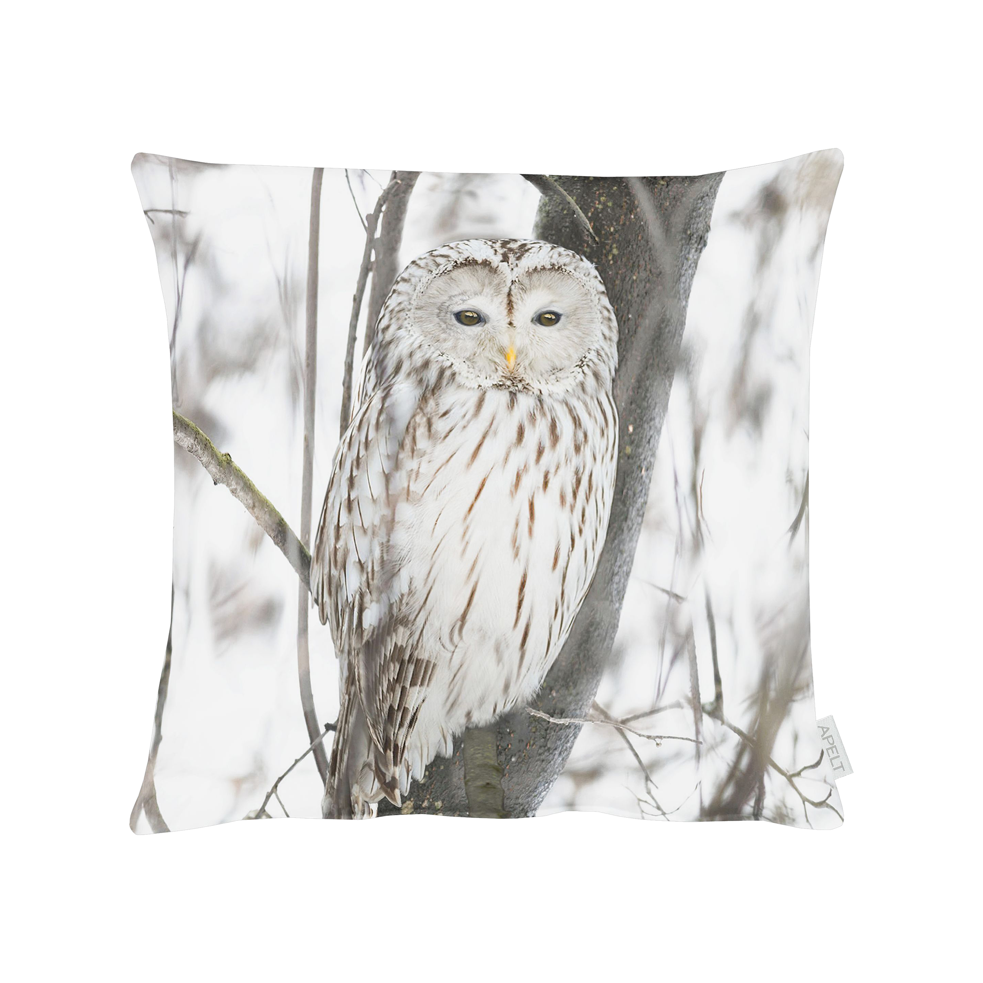 Kissen Schneeeule Weiß Grau 45x45cm Kissen Schneeeule Weiß Grau 45x45cm