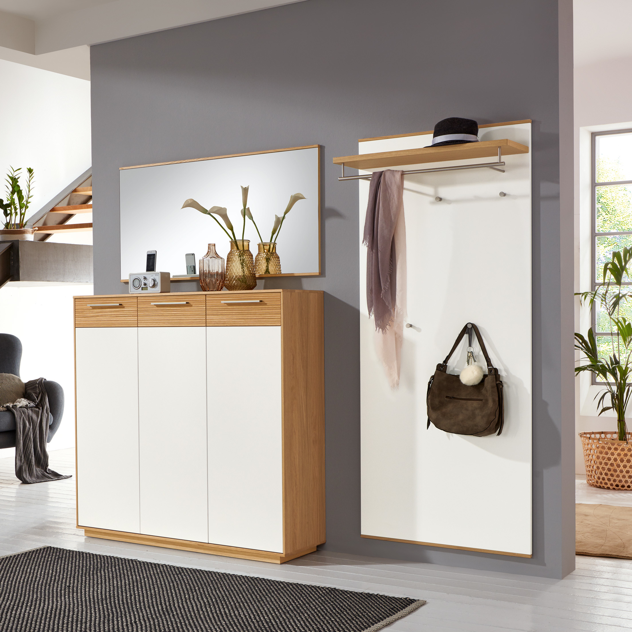 Collection H Garderoben-Set Lobo 3-teilig Weiß Collection H Garderoben-Set Lobo 3-teilig Weiß