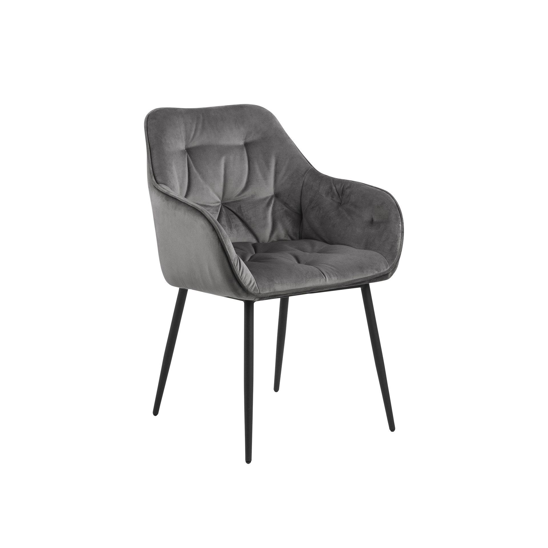 Armlehnstuhl Brooke Bezug Vic Dunkelgrau Gestell Schwarz Armlehnstuhl Brooke Bezug Vic Dunkelgrau Gestell Schwarz
