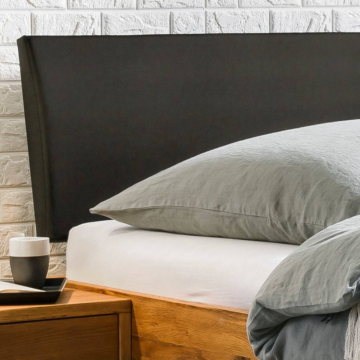 HASENA Bett Sondrio Kopfteil Kul Smoke Fuß Anthracite Gestell Wildeiche 200x200 cm HASENA Bett Sondrio Kopfteil Kul Smoke Fuß Anthracite Gestell Wildeiche 200x200 cm