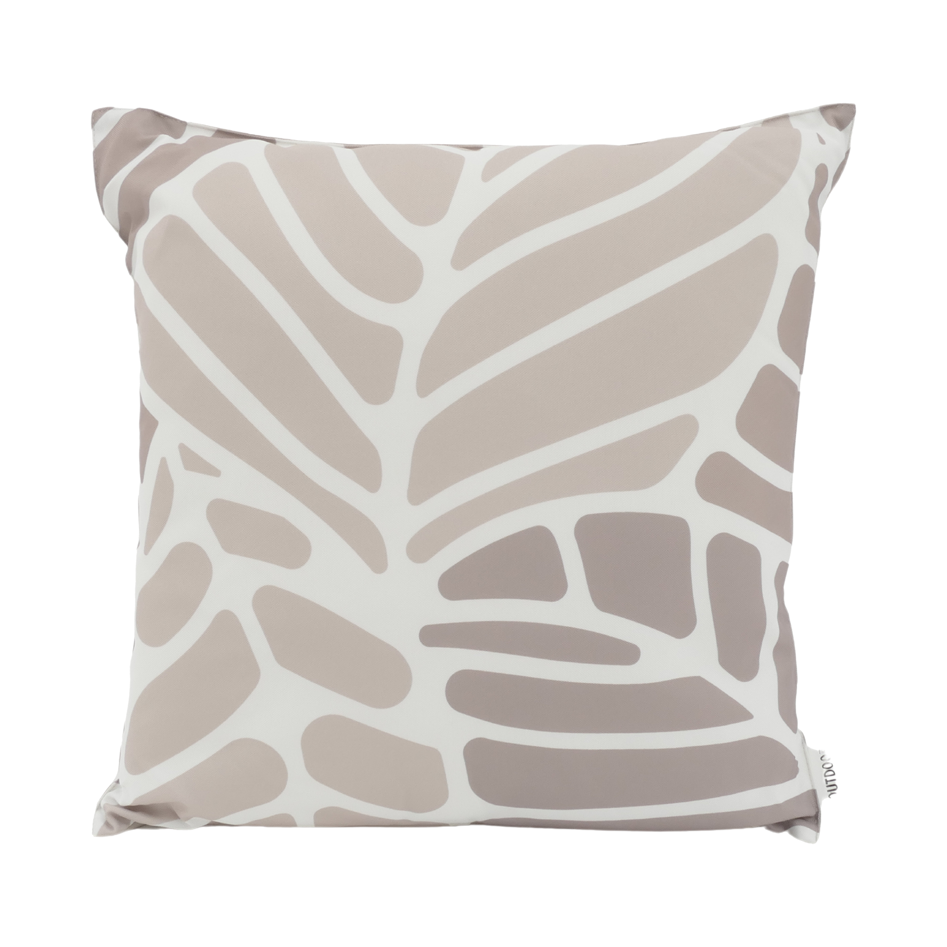 Outdoor-Kissen Blattoptik Beige Weiß Braun 45x45cm