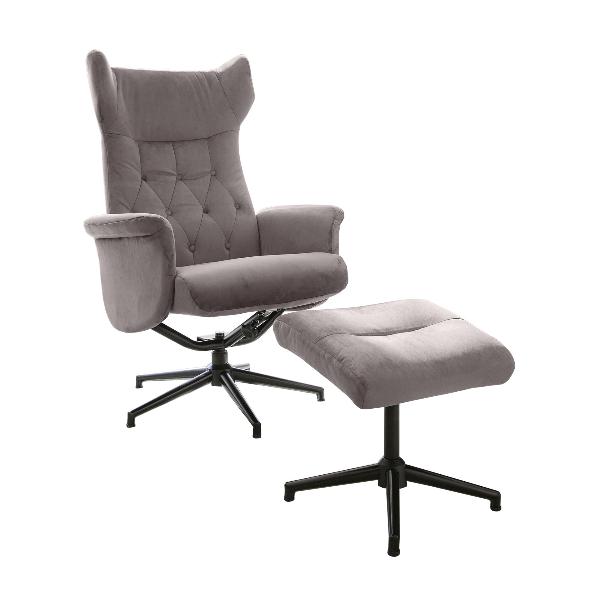 Relaxsessel Winni mit Hocker Grau Relaxsessel Winni mit Hocker Grau