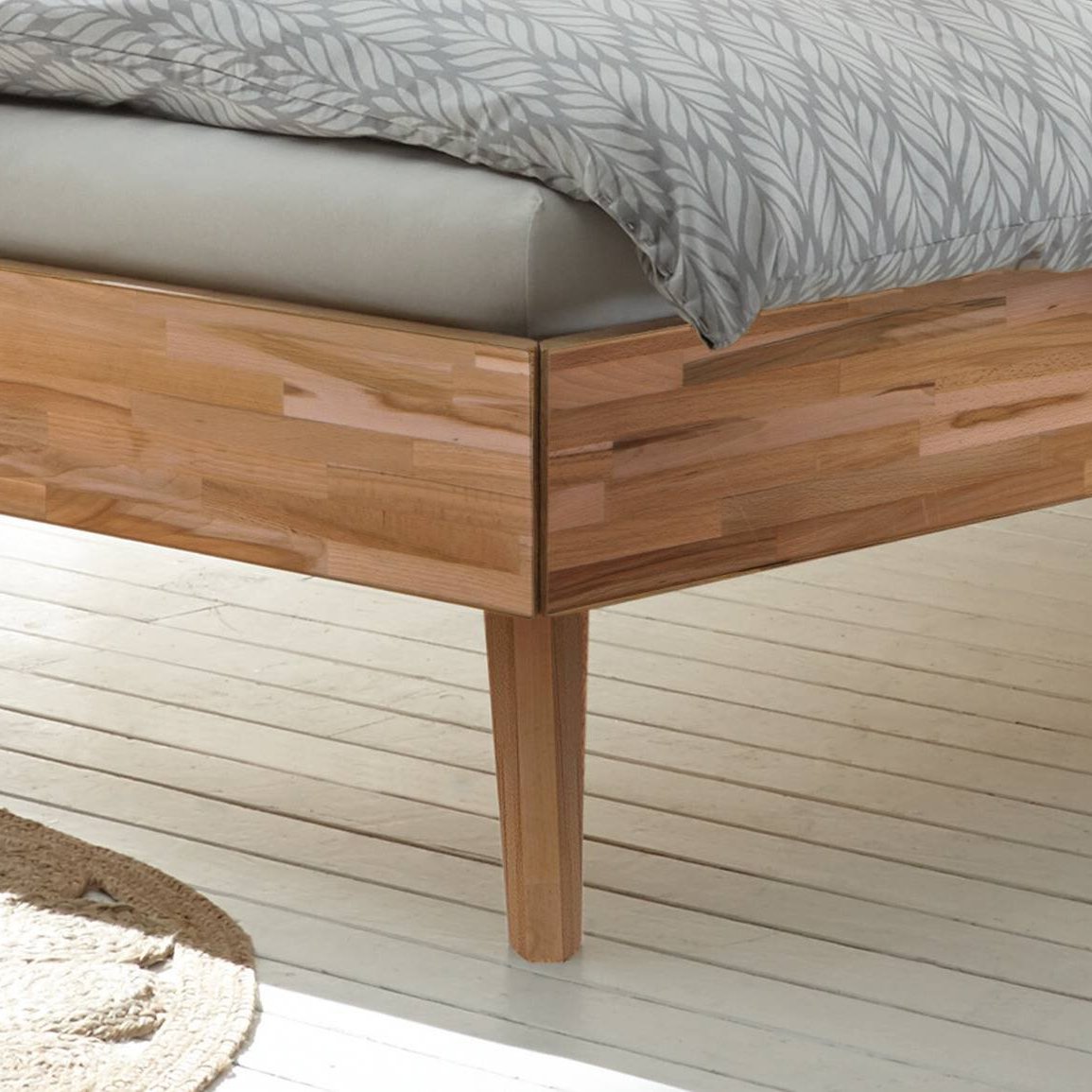 HASENA Bett Pesaro Kopfteil Kuhl White Gestell Kernbuche 140x200 cm HASENA Bett Pesaro Kopfteil Kuhl White Gestell Kernbuche 140x200 cm