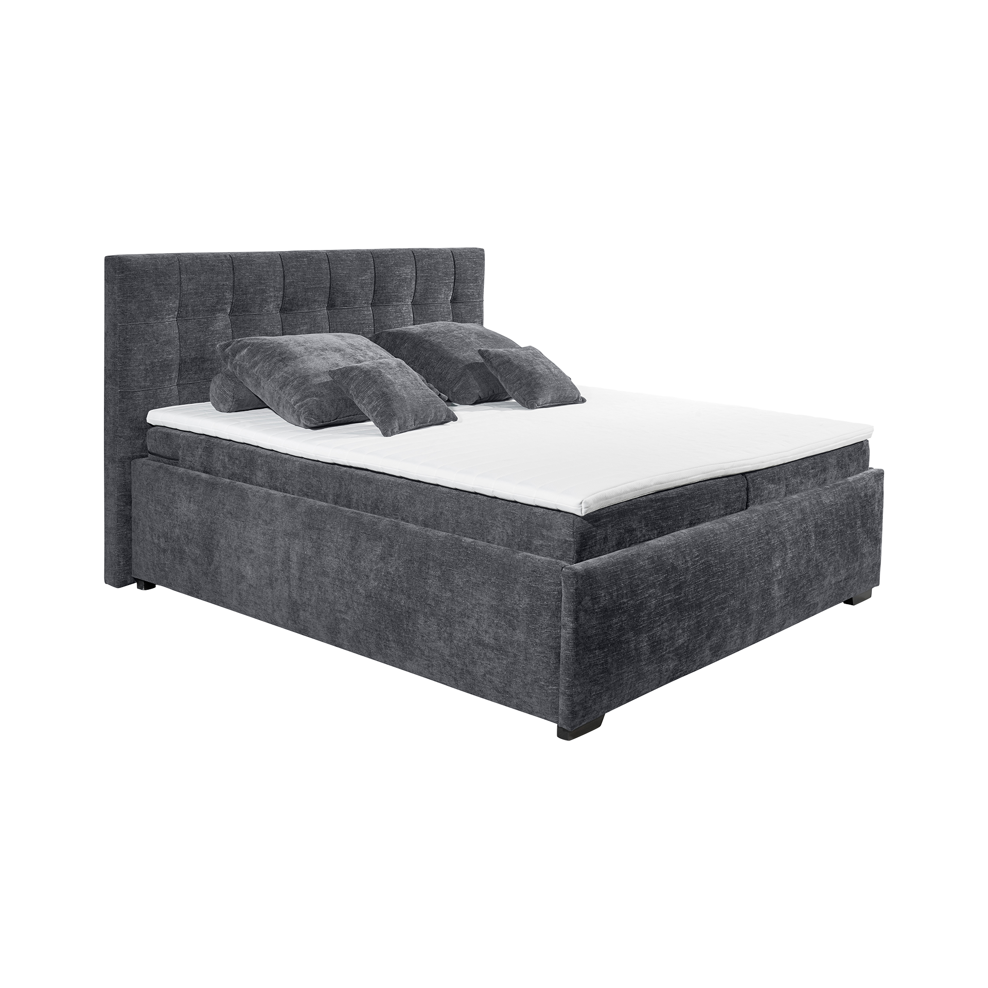 Boxbett Atos Bezug Nordic Graphit, Fuß Schwarz 180x200 cm Boxbett Atos Bezug Nordic Graphit, Fuß Schwarz 180x200 cm