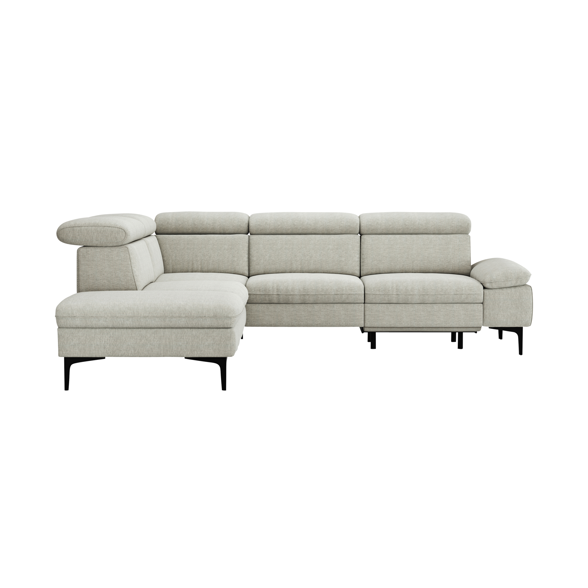 Global wohnen Ecksofa Felipa Naturel Armlehne verstellbar, Kopfteilverstellung, Relaxfunktion motorisch, Rücken echt