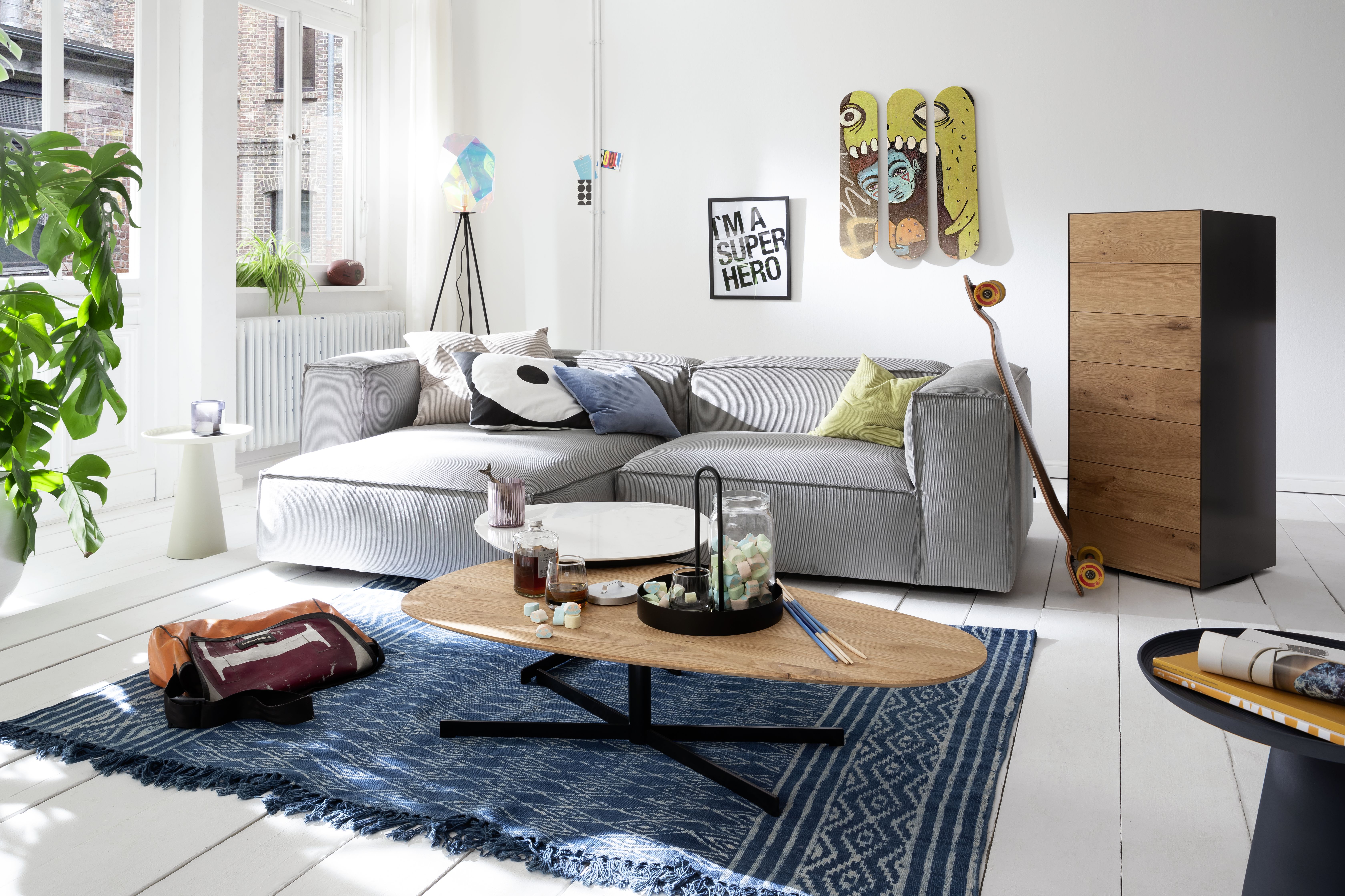 Raumfreunde Ecksofa Aki Grau Ottomane links