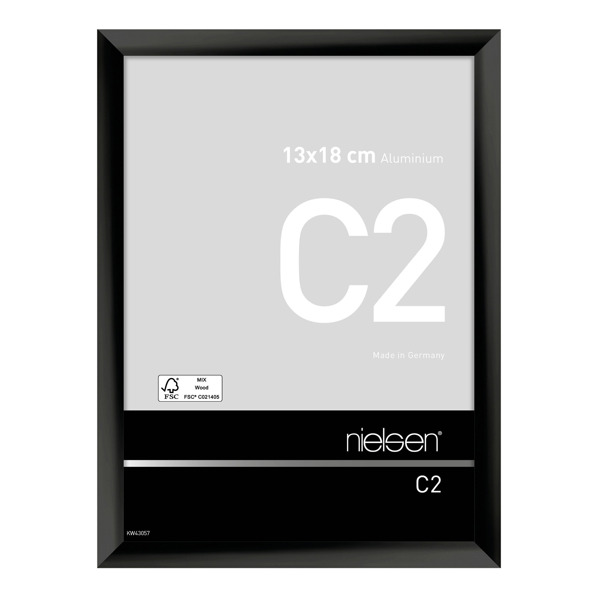 Bilderrahmen C2 Eloxal schwarz glanz Bilderrahmen C2 Eloxal schwarz glanz