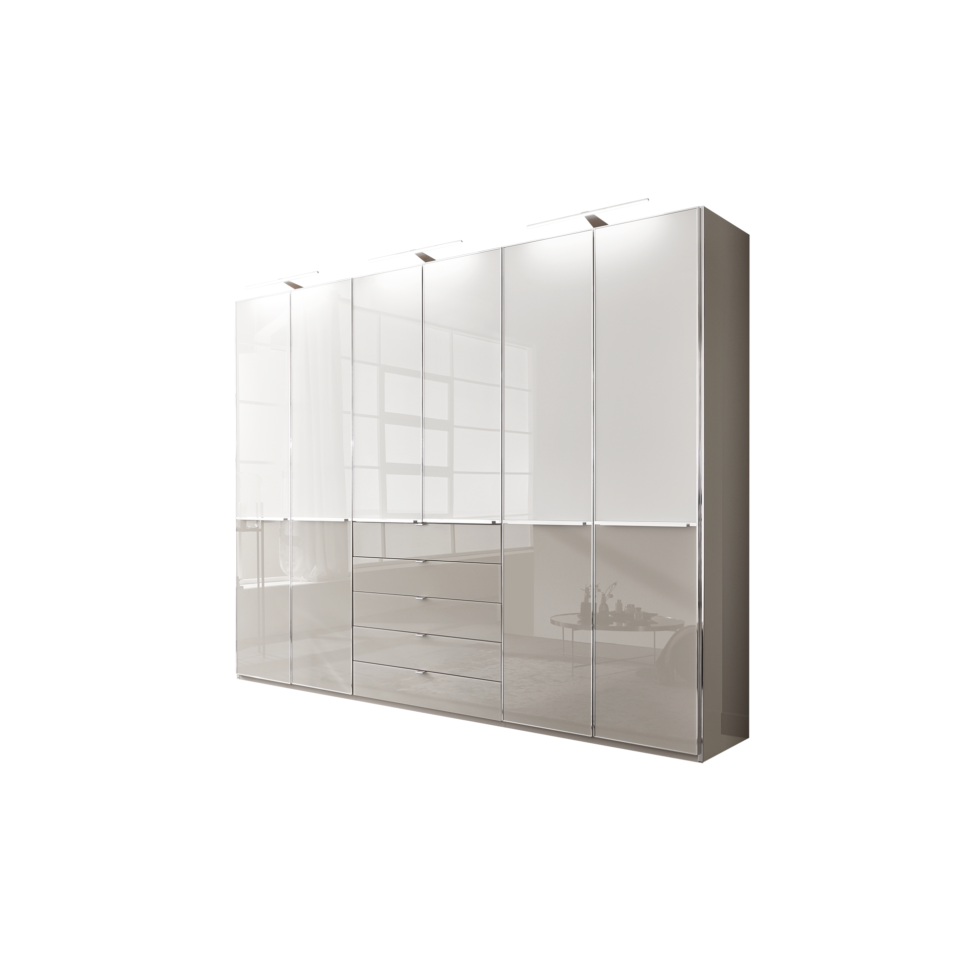 Inovationi Drehtürenschrank SriLanka2 6-türig Grau 58*300*239.2 Inovationi Drehtürenschrank SriLanka2 6-türig Grau 58*300*239.2