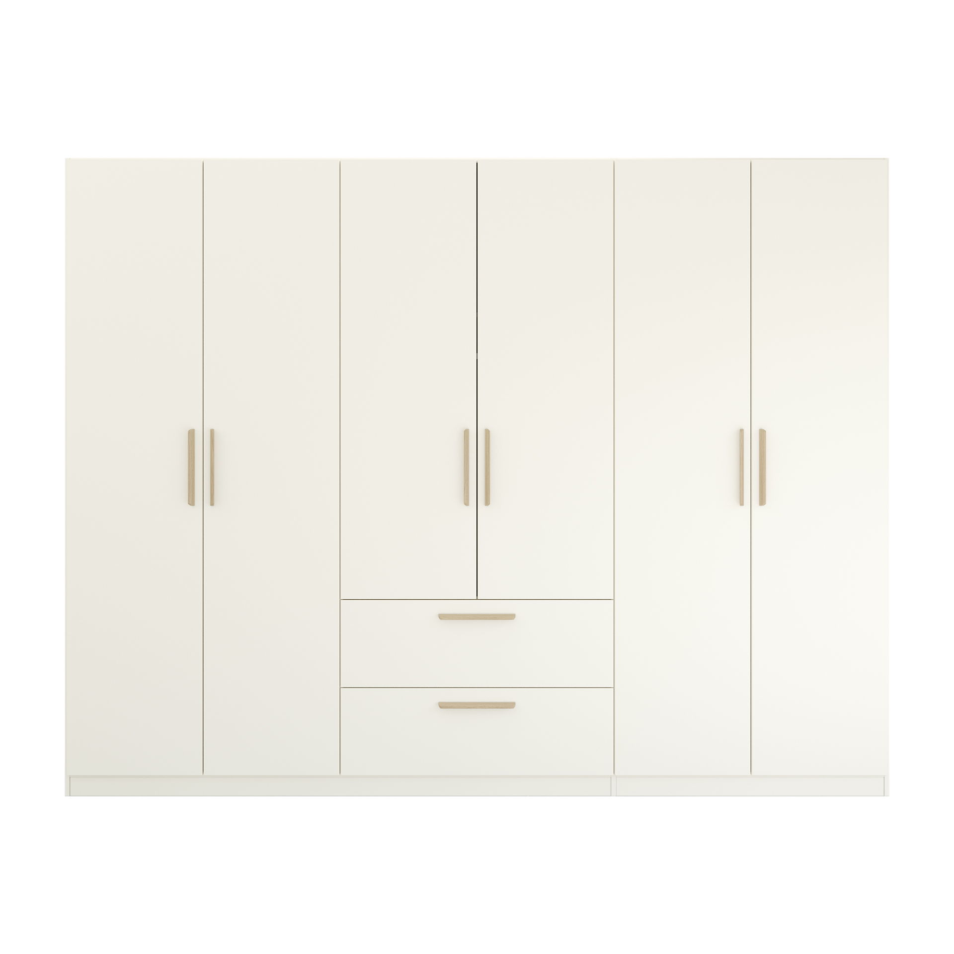 Drehtürenschrank Skandi 6-türig Weiß 54*271*210 Drehtürenschrank Skandi 6-türig Weiß 54*271*210