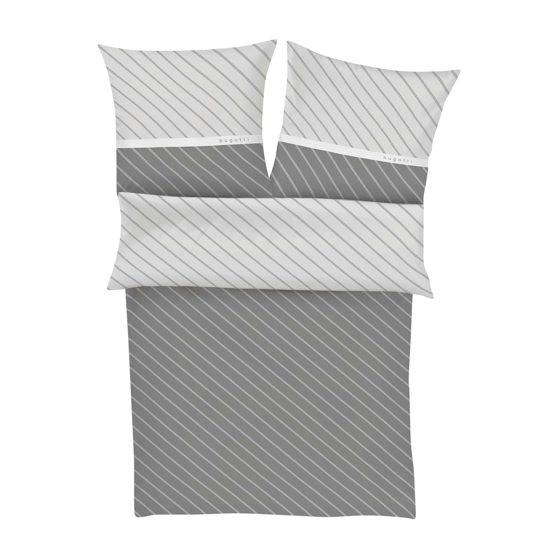 Satin Bettwäsche Streifen Grau 135x200cm Satin Bettwäsche Streifen Grau 135x200cm