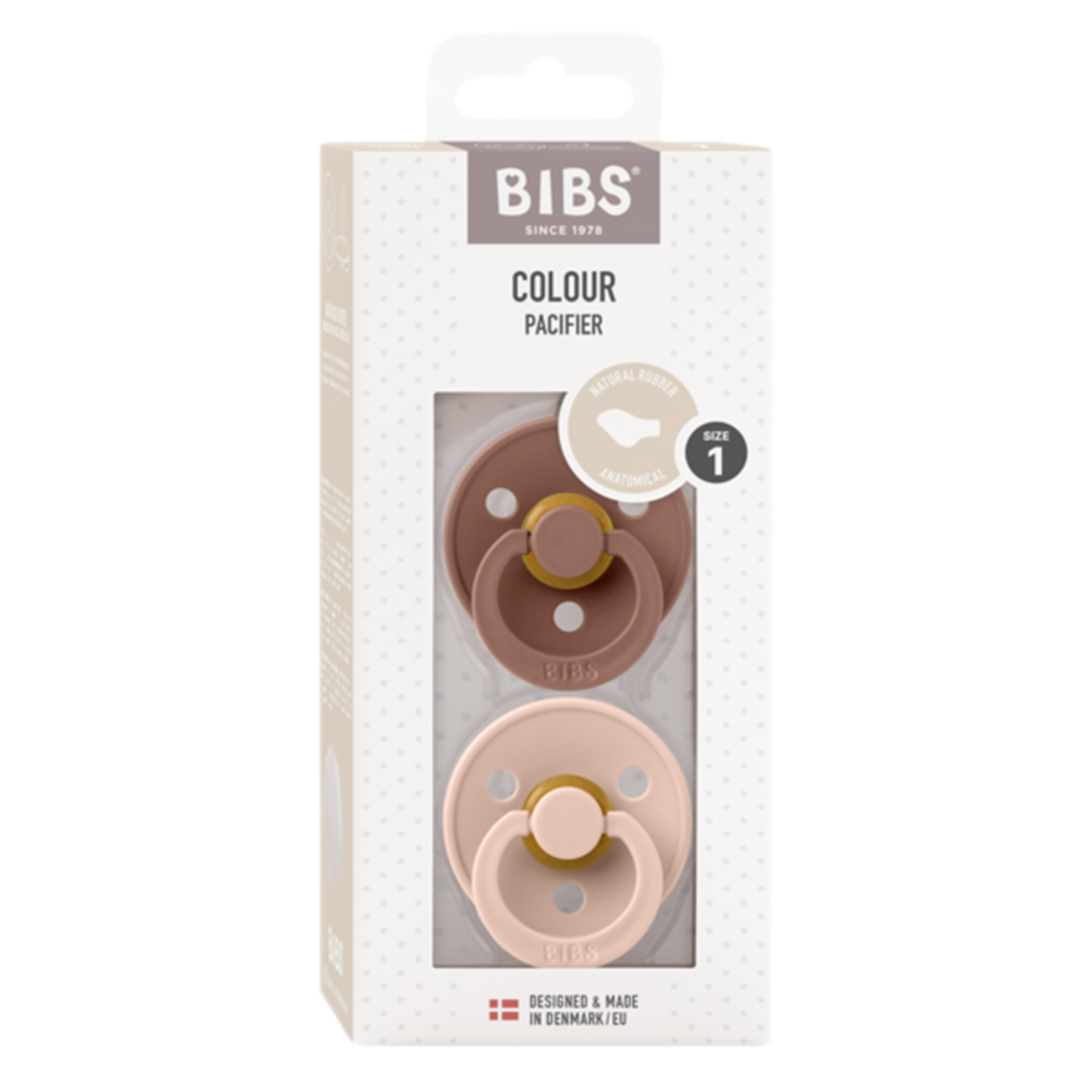 Schnuller BIBS Colour Anatomischer Sauger Woodchuck & Blush