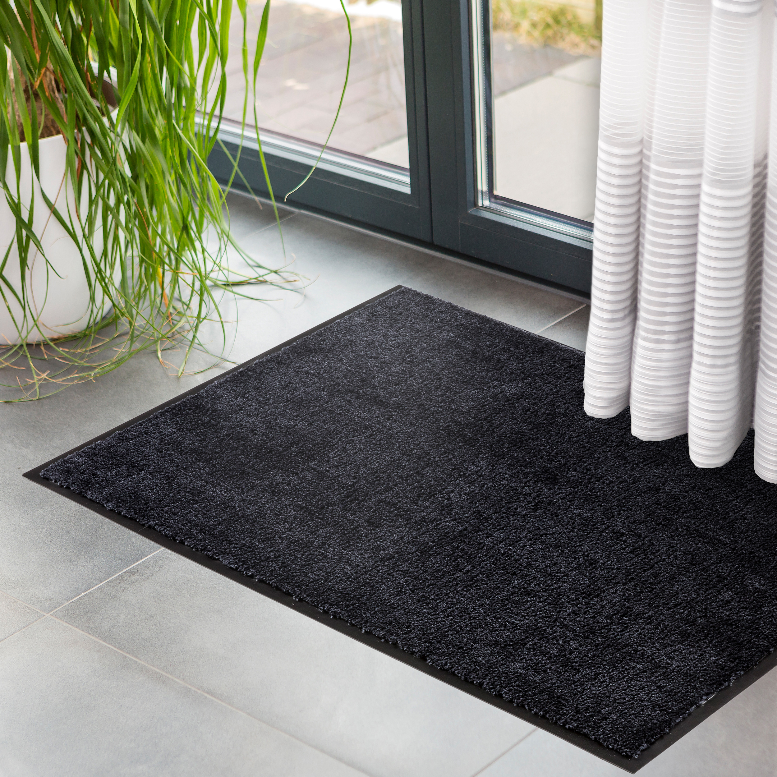 SCHÖNER WOHNEN-Kollektion Fußmatte Miami 67x100 Anthrazit-Schwarz-uni SCHÖNER WOHNEN-Kollektion Fußmatte Miami 67x100 Anthrazit-Schwarz-uni