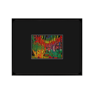 Bild Hundertwasser Schwarz-Bunt