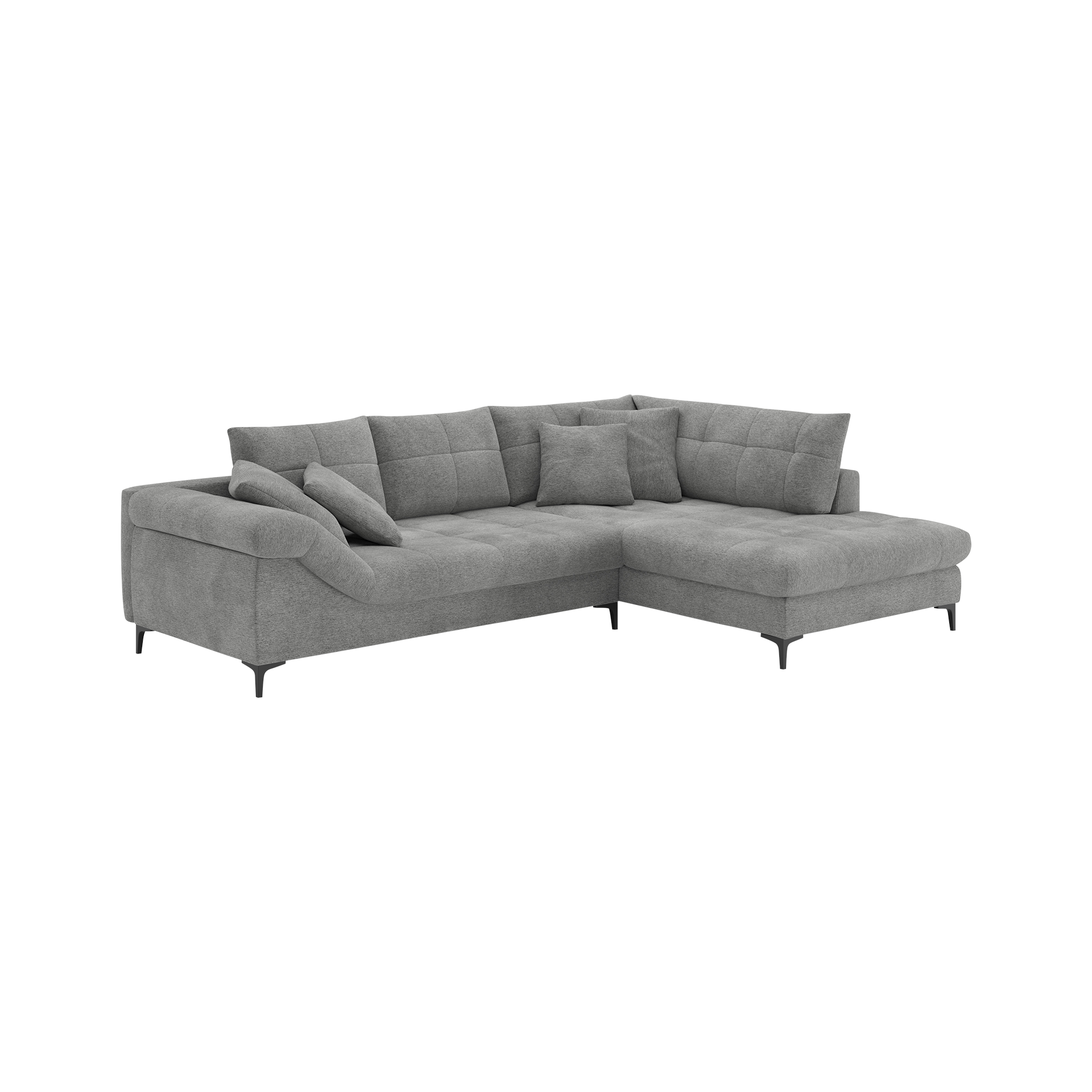 Ecksofa Swantje Grau Ottomane rechts Ecksofa Swantje Grau Ottomane rechts