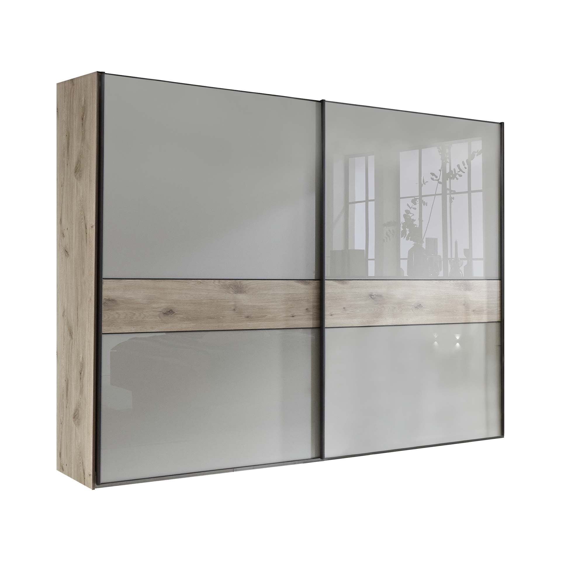 Collection H Schwebetürenschrank Trondheim Beige 67*250*217 Collection H Schwebetürenschrank Trondheim Beige 67*250*217