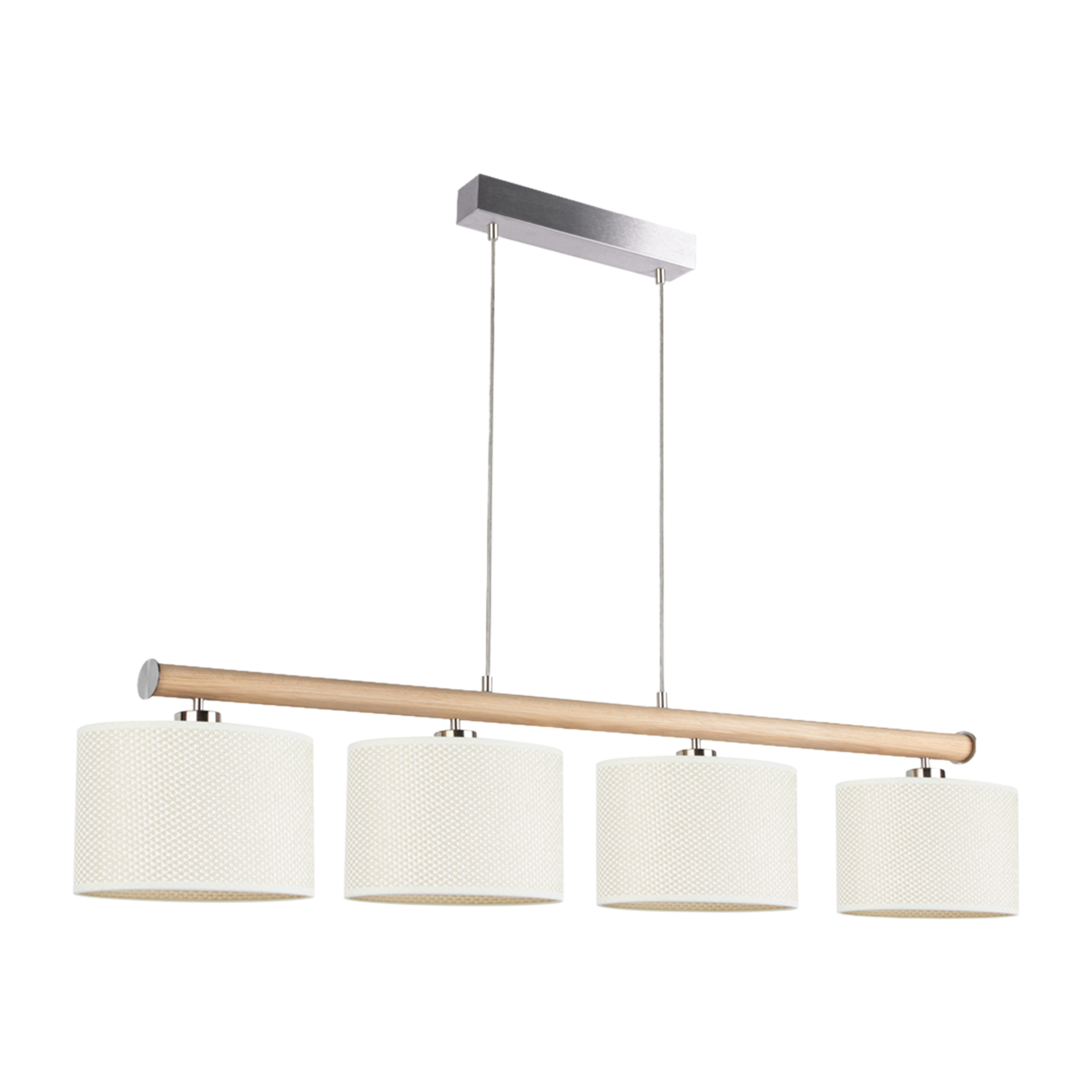 Pendelleuchte Joanna Eichefarben Silber Beige Pendelleuchte Joanna Eichefarben Silber Beige