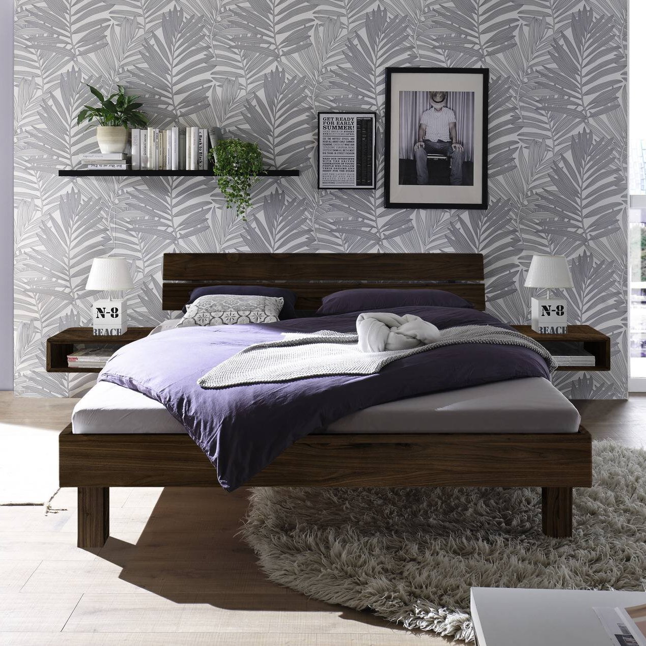 HASENA Bett Prato Gestell Nussbaum 120x200 cm HASENA Bett Prato Gestell Nussbaum 120x200 cm