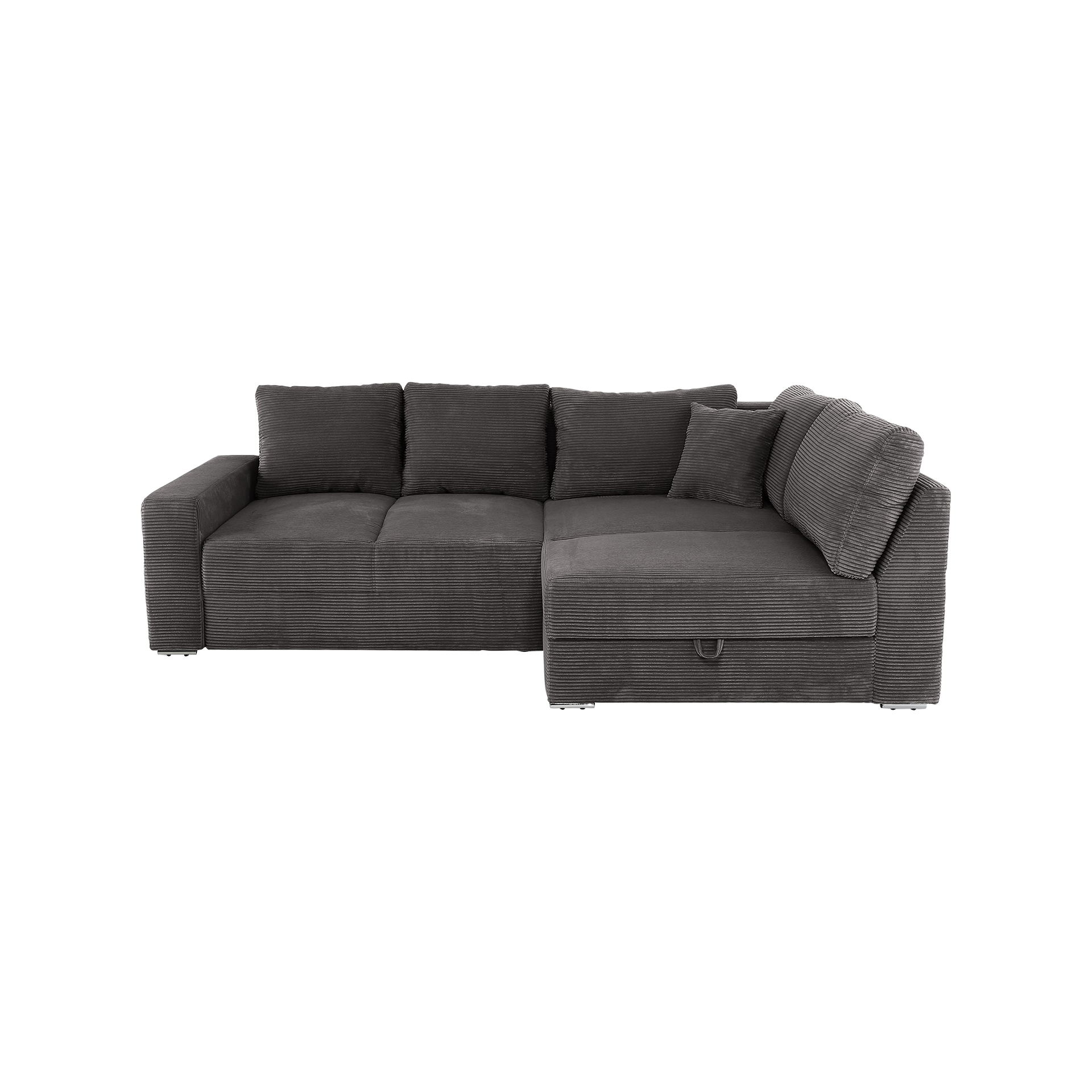 Ecksofa Janis Anthrazit Rücken echt Bettfunktion Bettkasten Ottomane beidseitig montierbar, einmalig Ecksofa Janis Anthrazit Rücken echt Bettfunktion Bettkasten Ottomane beidseitig montierbar, einmalig