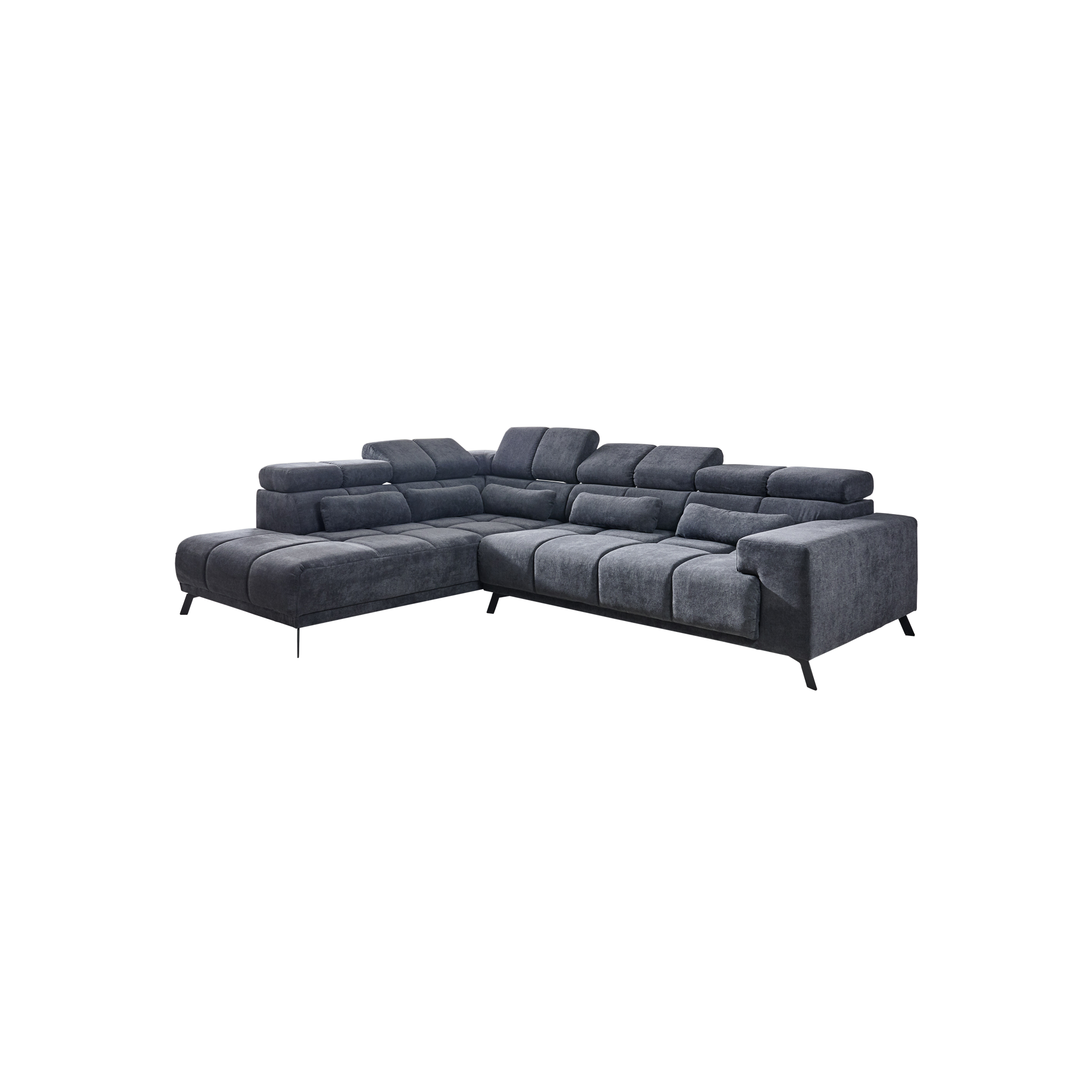 Ecksofa Infinity Grau Sitztiefe motorisch verstellbar Ottomane links Ecksofa Infinity Grau Sitztiefe motorisch verstellbar Ottomane links