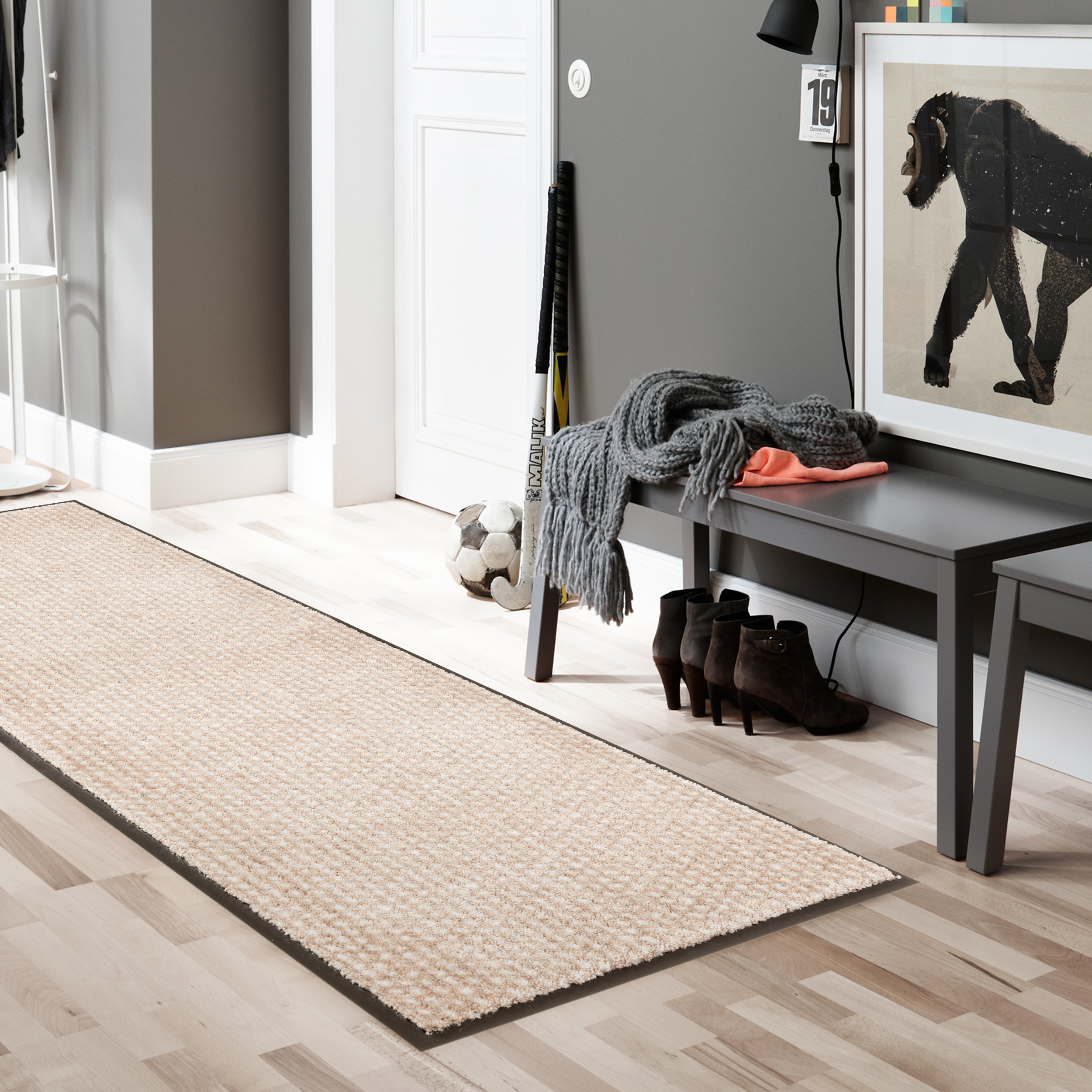 SCHÖNER WOHNEN-Kollektion Fußmatte Miami 67x150 Punkte Beige SCHÖNER WOHNEN-Kollektion Fußmatte Miami 67x150 Punkte Beige