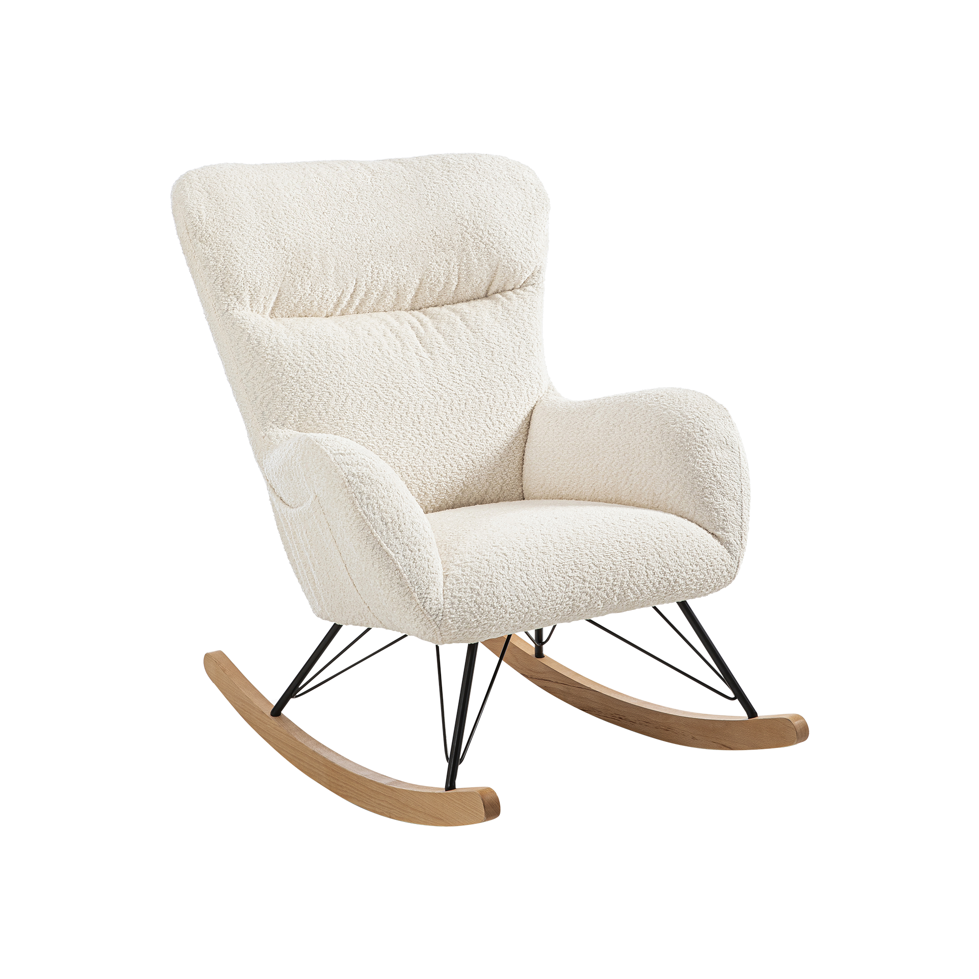 Schaukelstuhl Levita Bezug Boucle Beige