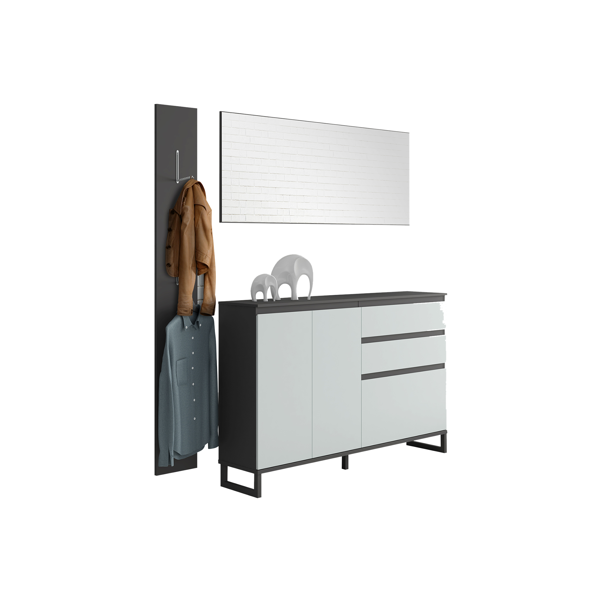 Garderoben-Set Finnja Anthrazit Garderoben-Set Finnja Anthrazit