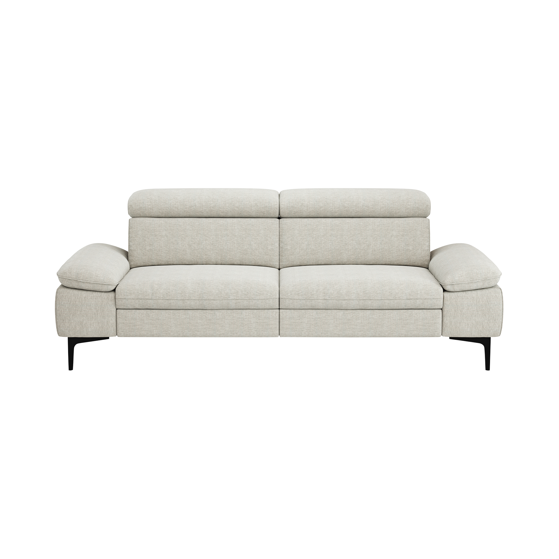 Global wohnen Sofa 3-Sitzer Felipa Naturel Rücken echt, Kopfteilverstellung