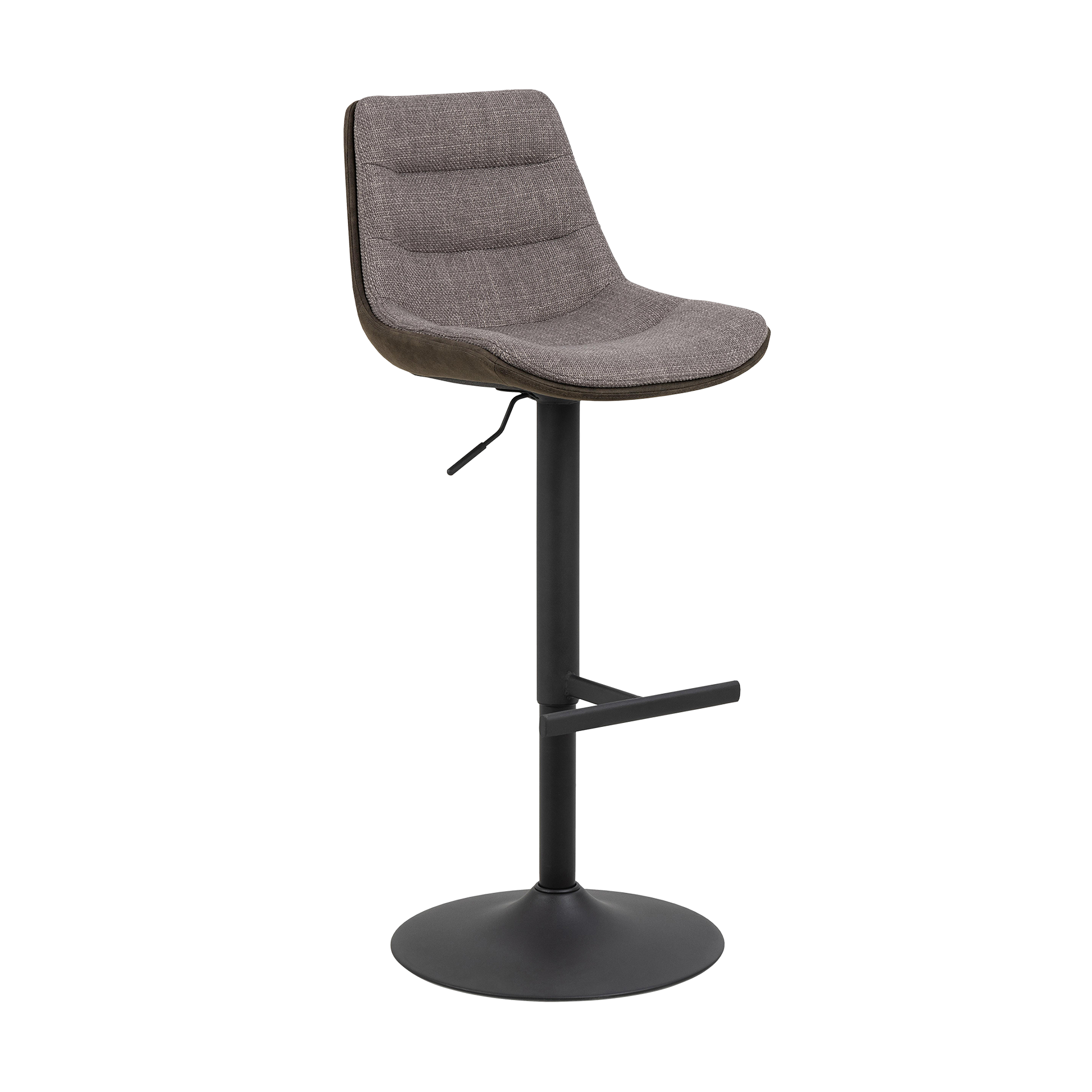 Barhocker Adele Bezug Graubraun, Gestell Schwarz matt