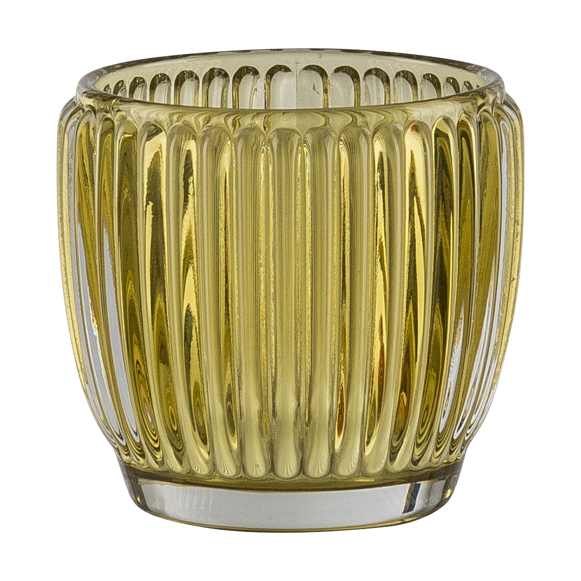 Teelichthalter Rillen Gelb Teelichthalter Rillen Gelb