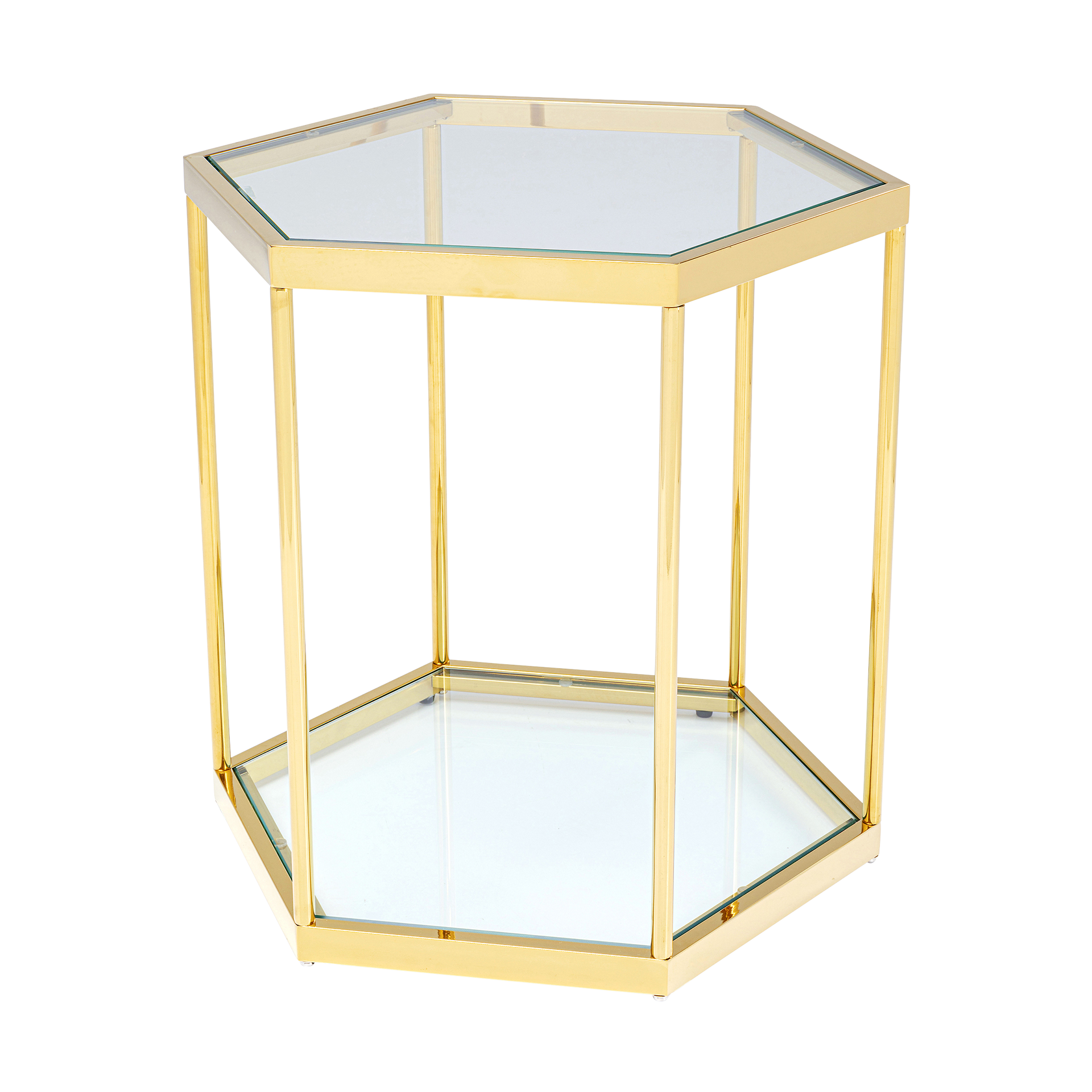 Kare Beistelltisch Comb Gold