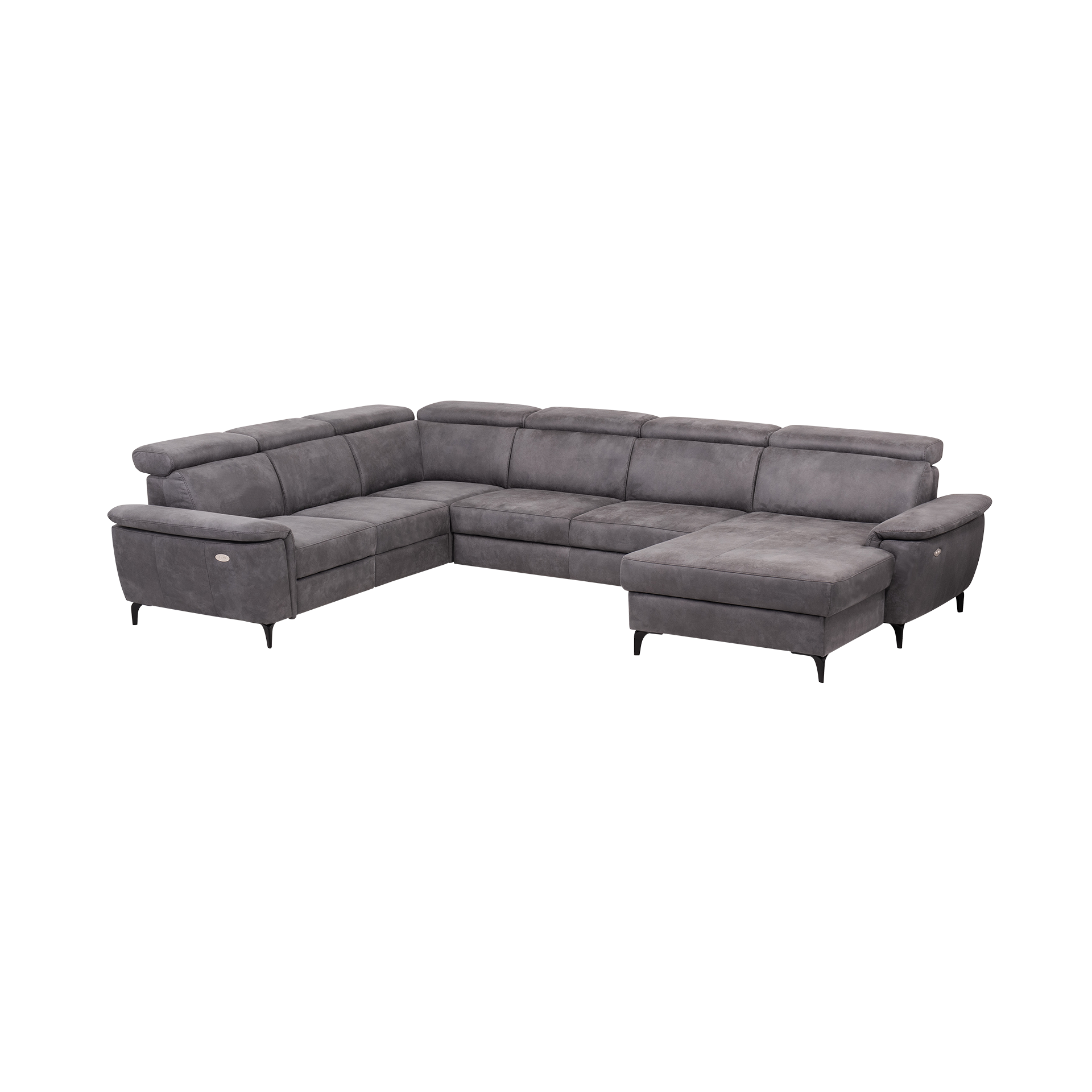 Francesca Garibaldi Ecksofa Vingo Anthrazit Relaxfunktion motorisch verstellbar Kopfteil manuell verstellbar langer Schenkel links Francesca Garibaldi Ecksofa Vingo Anthrazit Relaxfunktion motorisch verstellbar Kopfteil manuell verstellbar langer Schenkel links