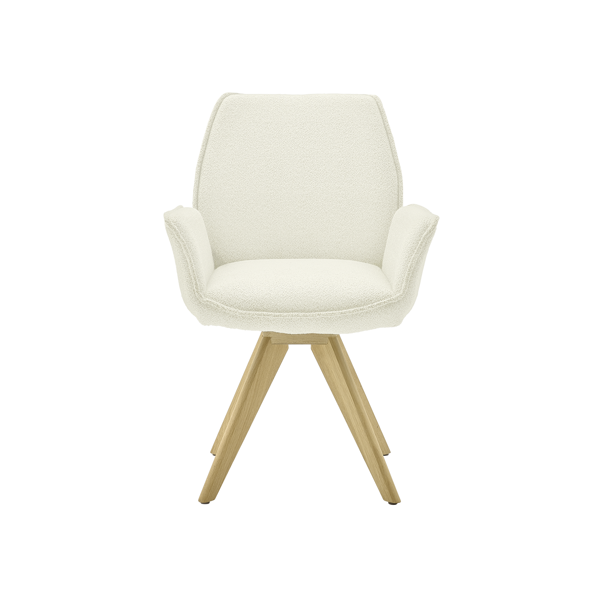 Musterring Armlehnstuhl Tiama Bezug Boucle Alpine Ivory Gestell Stativgestell Eiche massiv - 180°Drehbar mit Rückholfunktion Musterring Armlehnstuhl Tiama Bezug Boucle Alpine Ivory Gestell Stativgestell Eiche massiv - 180°Drehbar mit Rückholfunktion