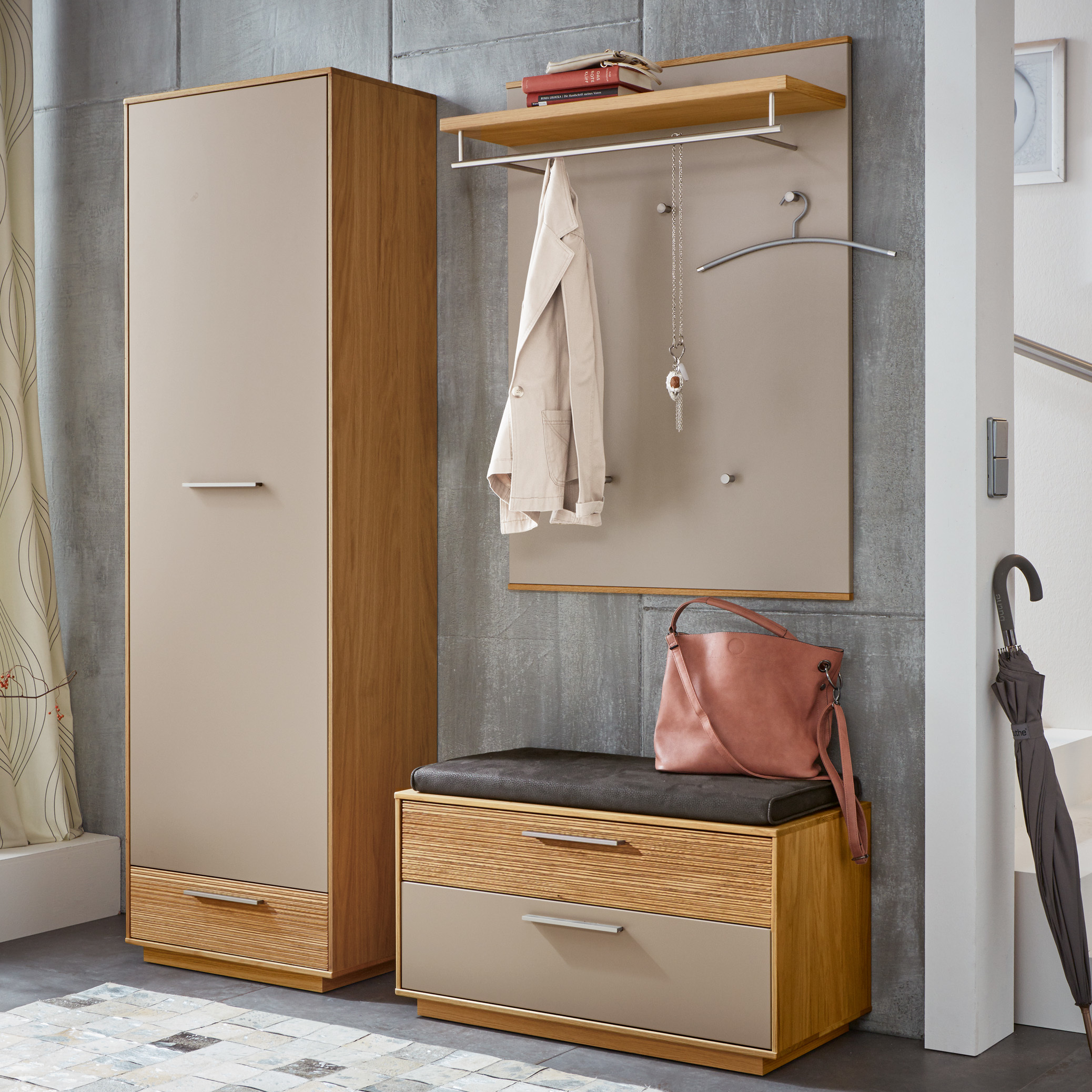 Collection H Garderoben-Set Lobo 3-teilig Grau Collection H Garderoben-Set Lobo 3-teilig Grau