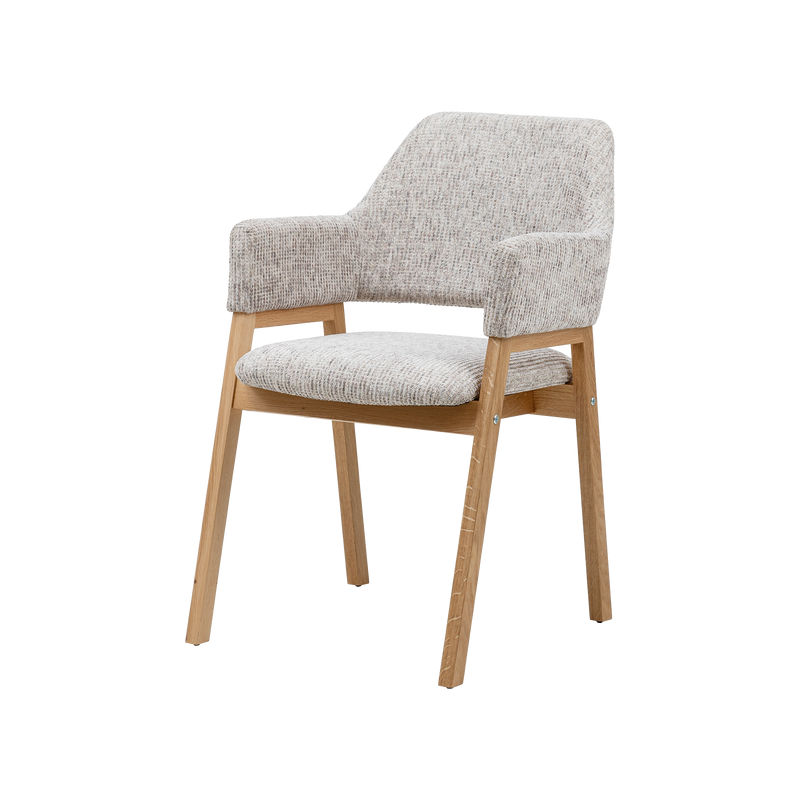 Stuhl Marita Bezug Beige Gestell Wildeiche massiv geölt