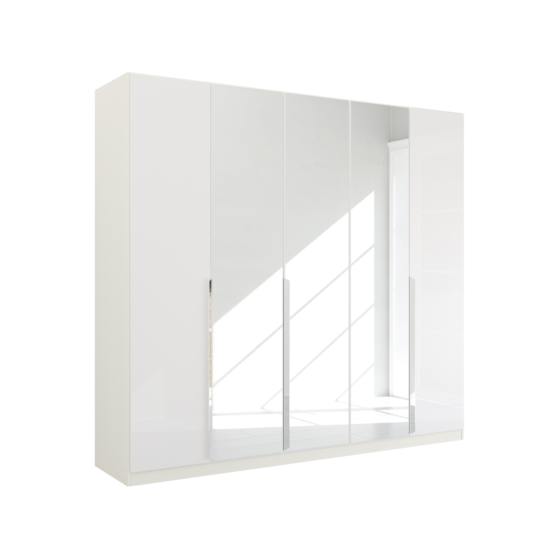 Drehtürenschrank Glam 5-türig Weiß 54*226*210