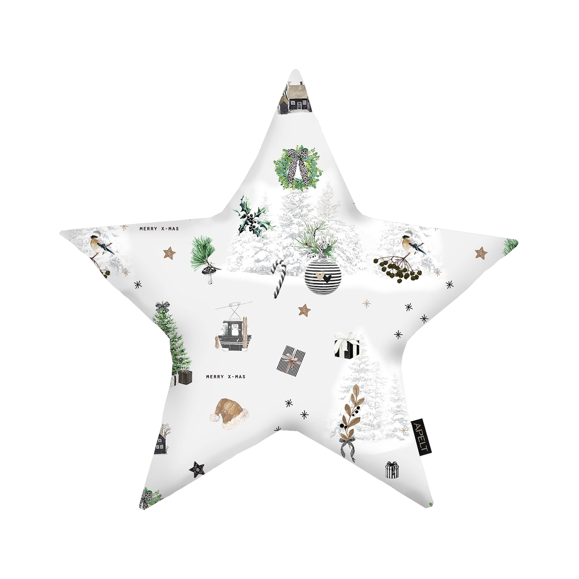 Kissen Christmas all over Grau