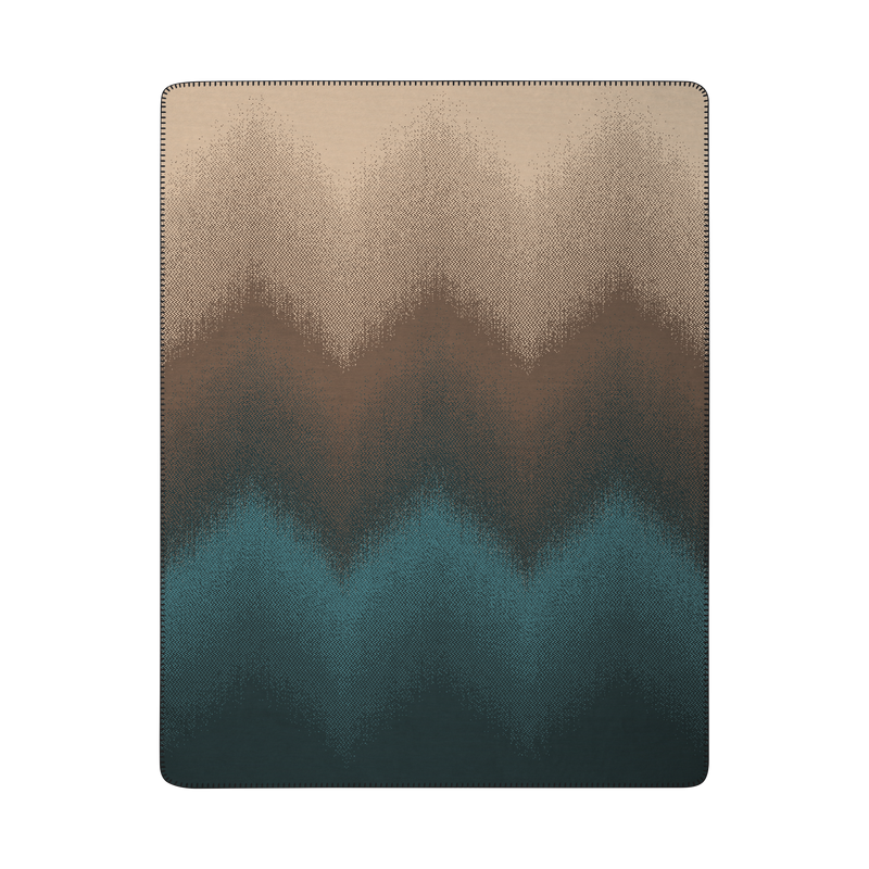 Biederlack Decke Blue Fade Braun Blau 150x200cm