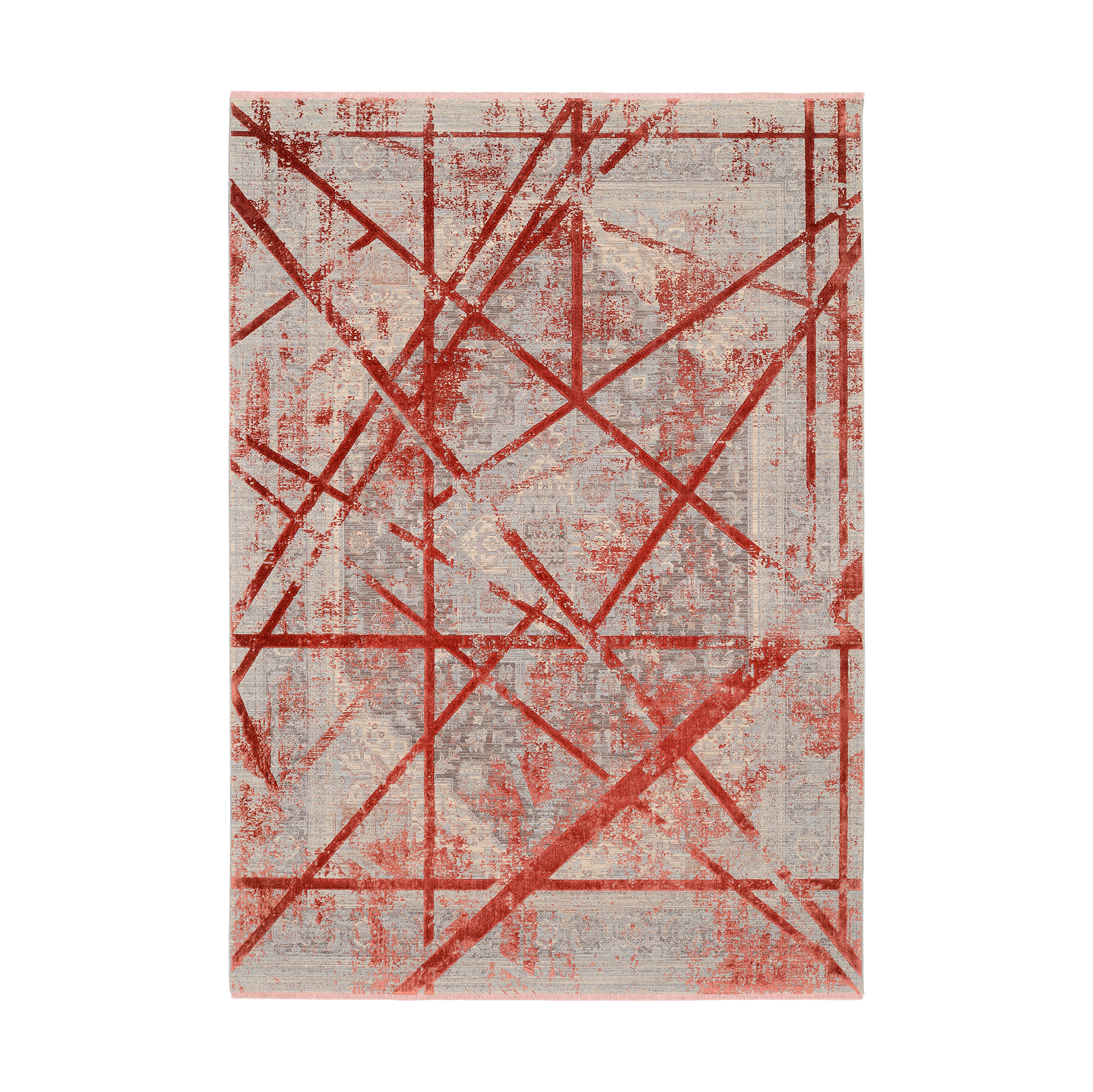 Musterring Teppich Arizona 140x190cm Rot-Grau