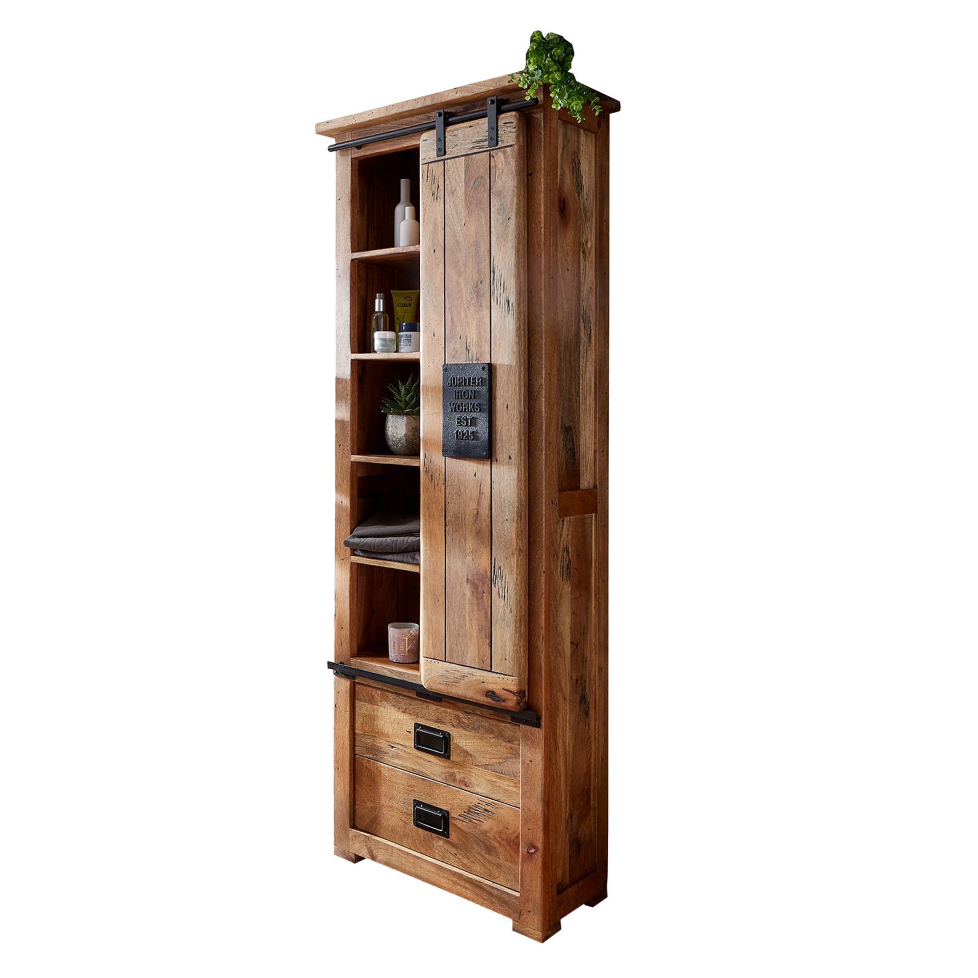 Novofurn Badschrank Lena Holzfarben 70*35*195 Novofurn Badschrank Lena Holzfarben 70*35*195