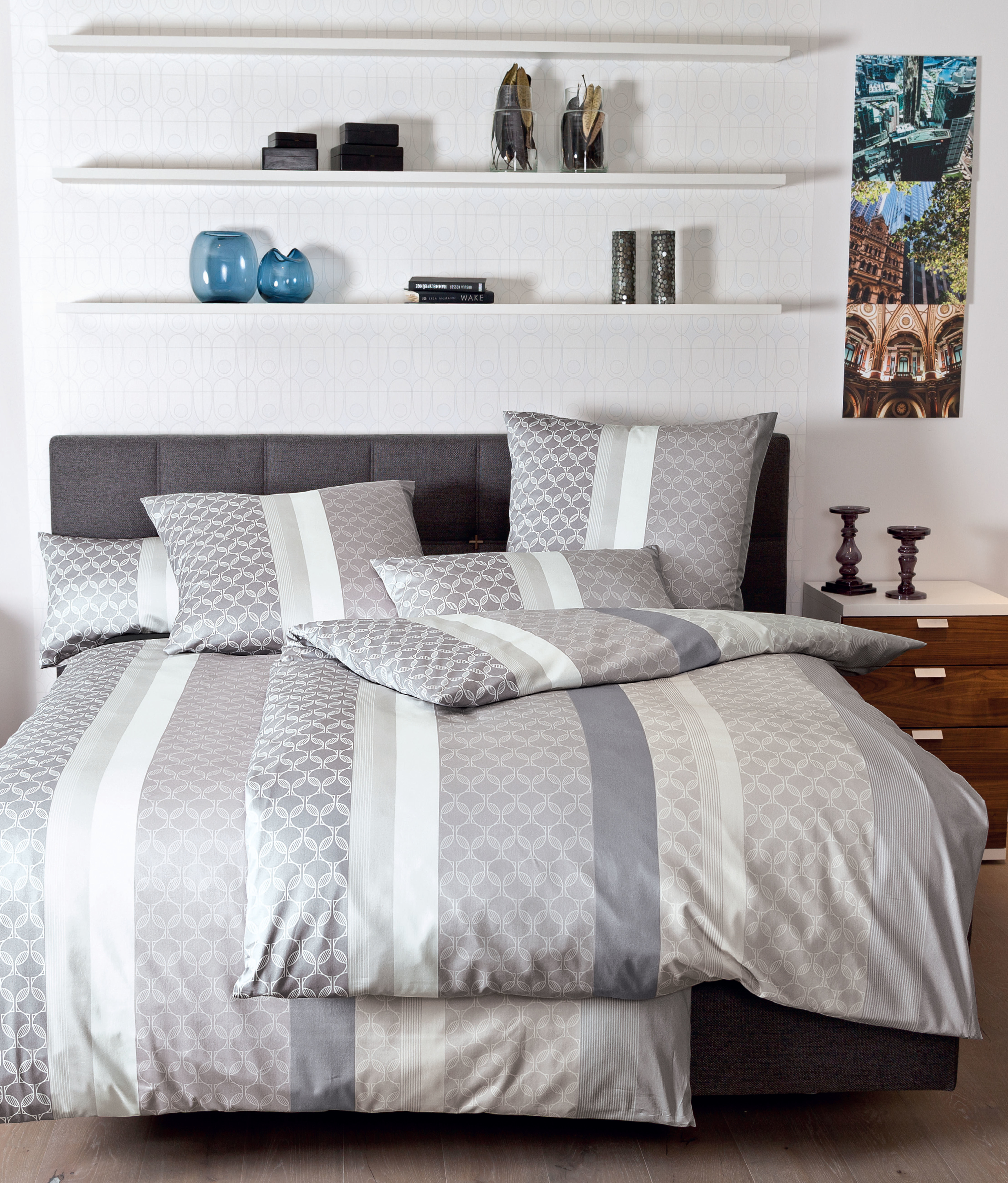 Satin Bettwäsche Palermo Sand-Grau 135x200cm Satin Bettwäsche Palermo Sand-Grau 135x200cm