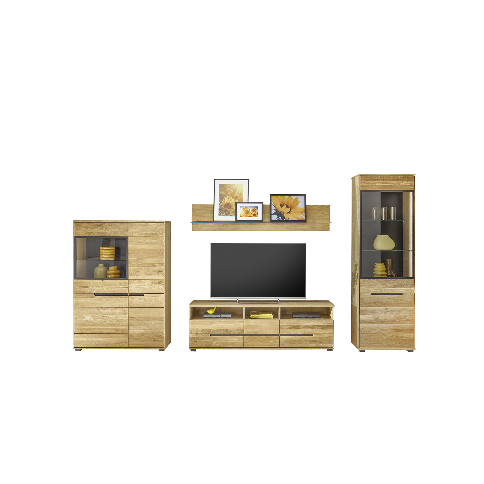 Novofurn Wohnwand Edma Eichefarben Novofurn Wohnwand Edma Eichefarben