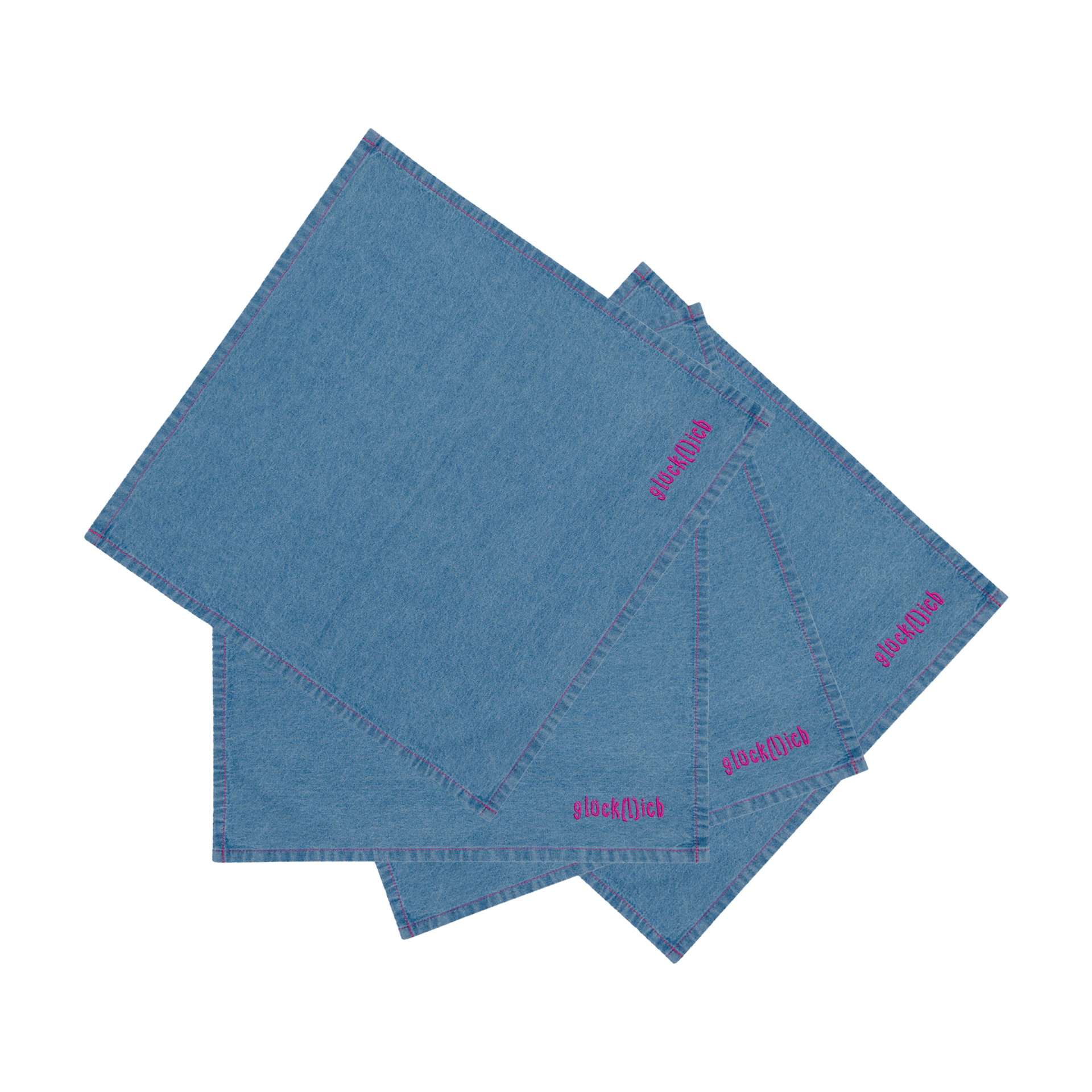 Serviette Denim Glücklich Blue 45x45 Serviette Denim Glücklich Blue 45x45